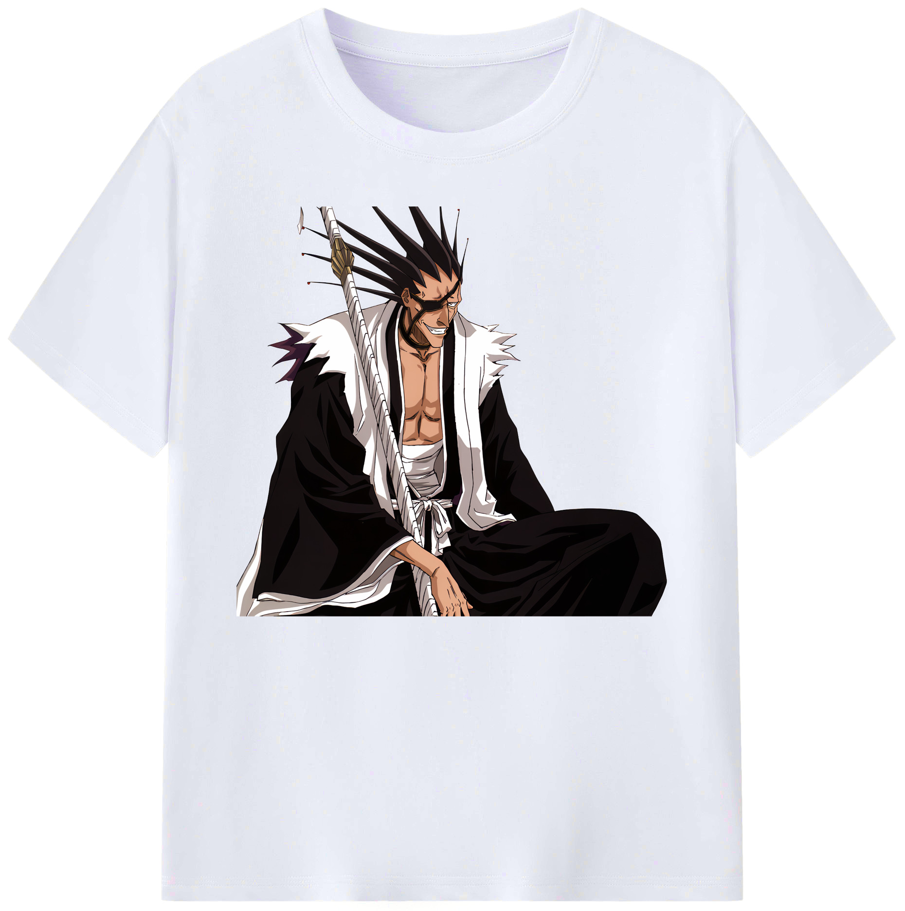 （画像用） ブリーチ ざらき けんぱち BLEACH Zaraki Kenpachi 綿100％ メンズ半袖Tシャツ｜肌触りやわらか＆通気性