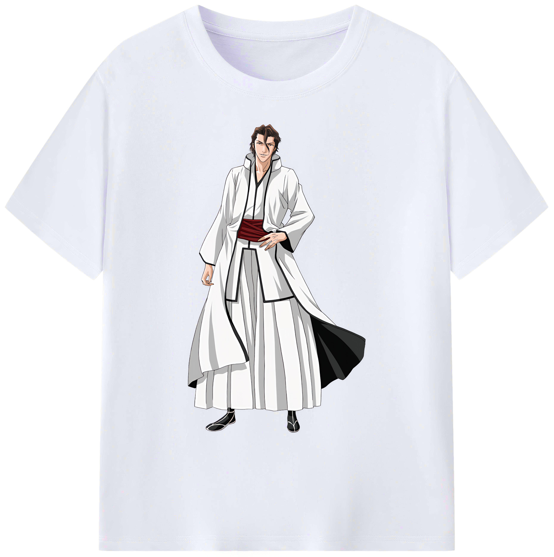（画像用） ブリーチ 藍染 惣右介（あいぜん そうすけ） BLEACH Aizen Sousuke 綿100％ メンズ半袖Tシャツ｜肌触りやわらか＆通気性