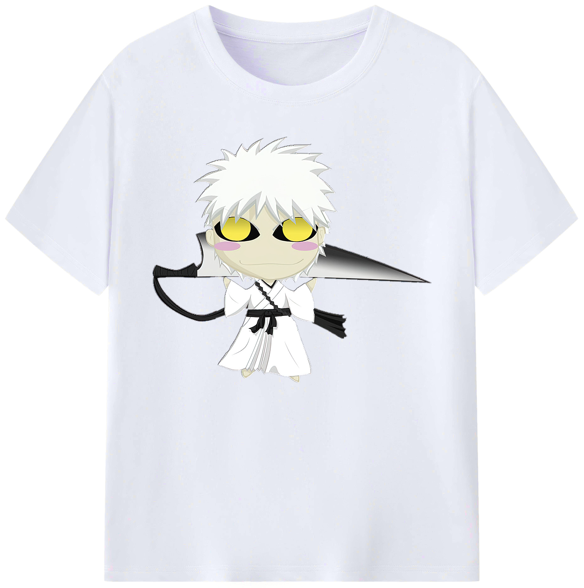 （画像用） ブリーチ 黒崎一護（くろさき いちご）BLEACH Kurosaki Ichigo 綿100％ メンズ半袖Tシャツ｜肌触りやわらか＆通気性