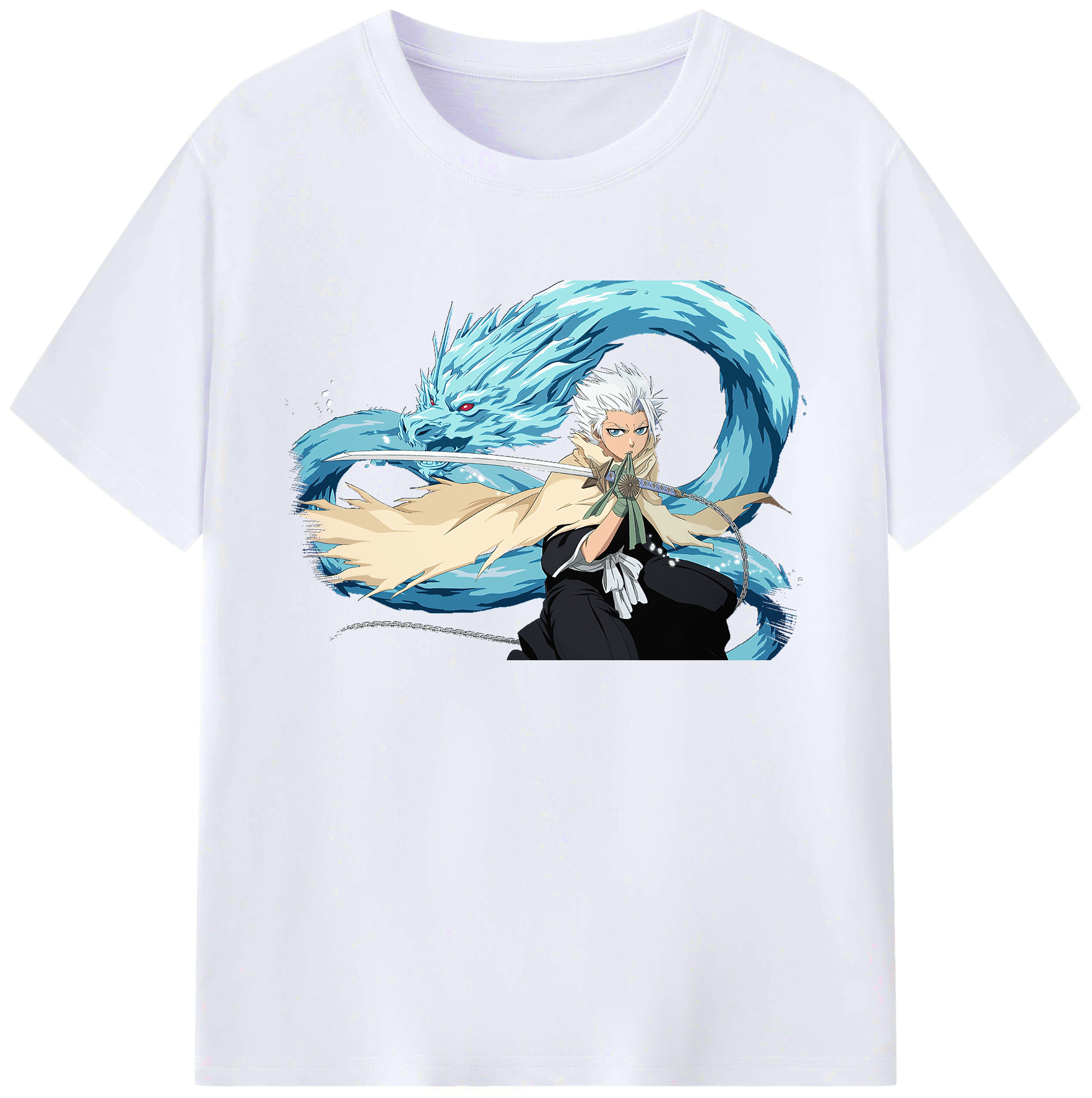 （画像用） ブリーチ 日番谷冬獅郎（ひつがや とうしろう） BLEACH Hitsugaya Toushirou 綿100％ メンズ半袖Tシャツ｜肌触りやわらか＆通気性
