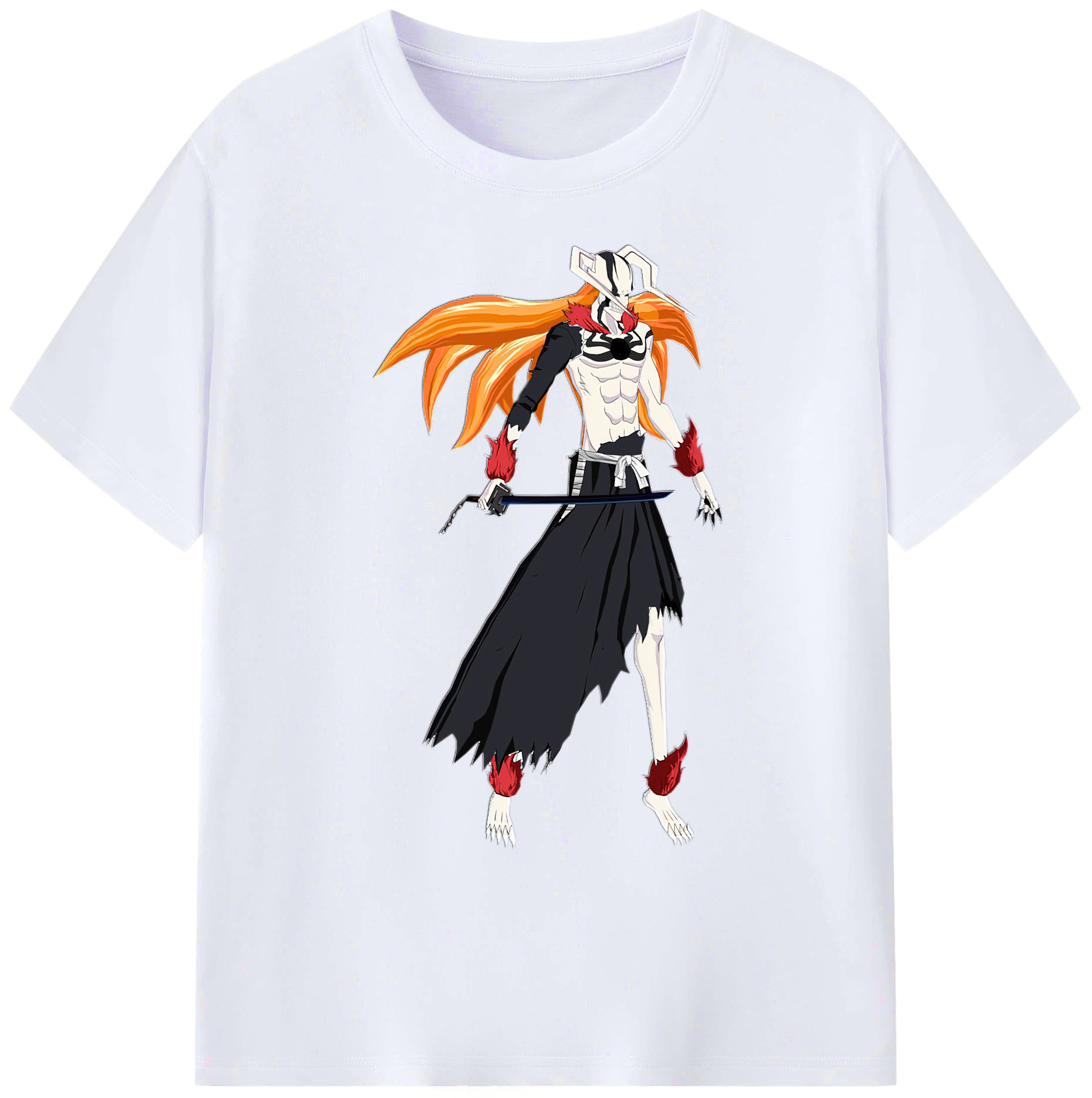 （画像用） ブリーチ 黒崎一護（くろさき いちご）BLEACH Kurosaki Ichigo 綿100％ メンズ半袖Tシャツ｜肌触りやわらか＆通気性