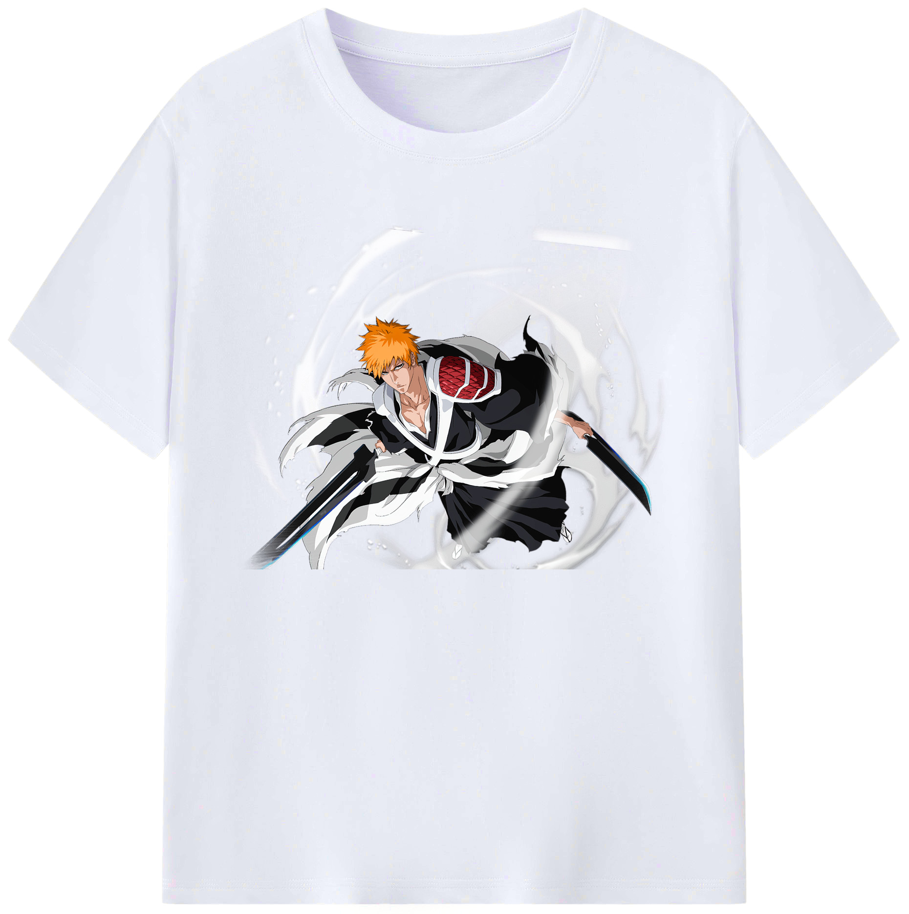 （画像用） ブリーチ 黒崎一護（くろさき いちご）BLEACH Kurosaki Ichigo 綿100％ メンズ半袖Tシャツ｜肌触りやわらか＆通気性