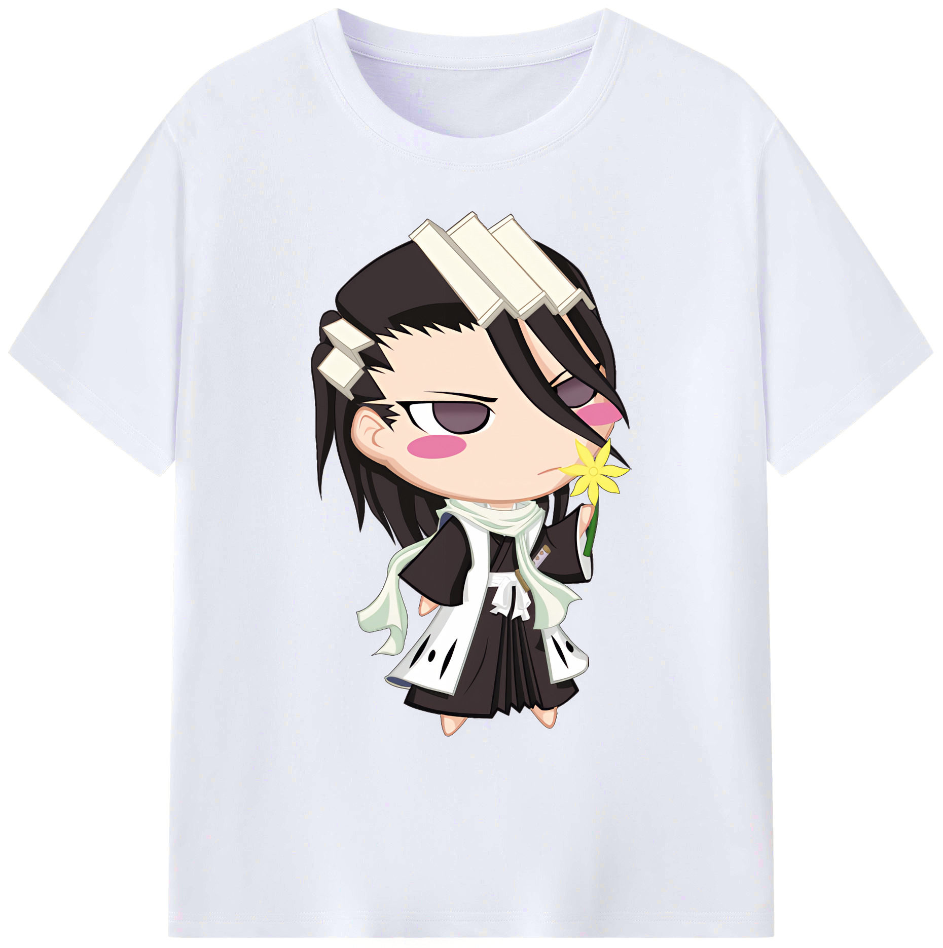 （画像用） ブリーチ くちき びゃくや BLEACH Kuchiki Byakuya 綿100％ メンズ半袖Tシャツ｜肌触りやわらか＆通気性
