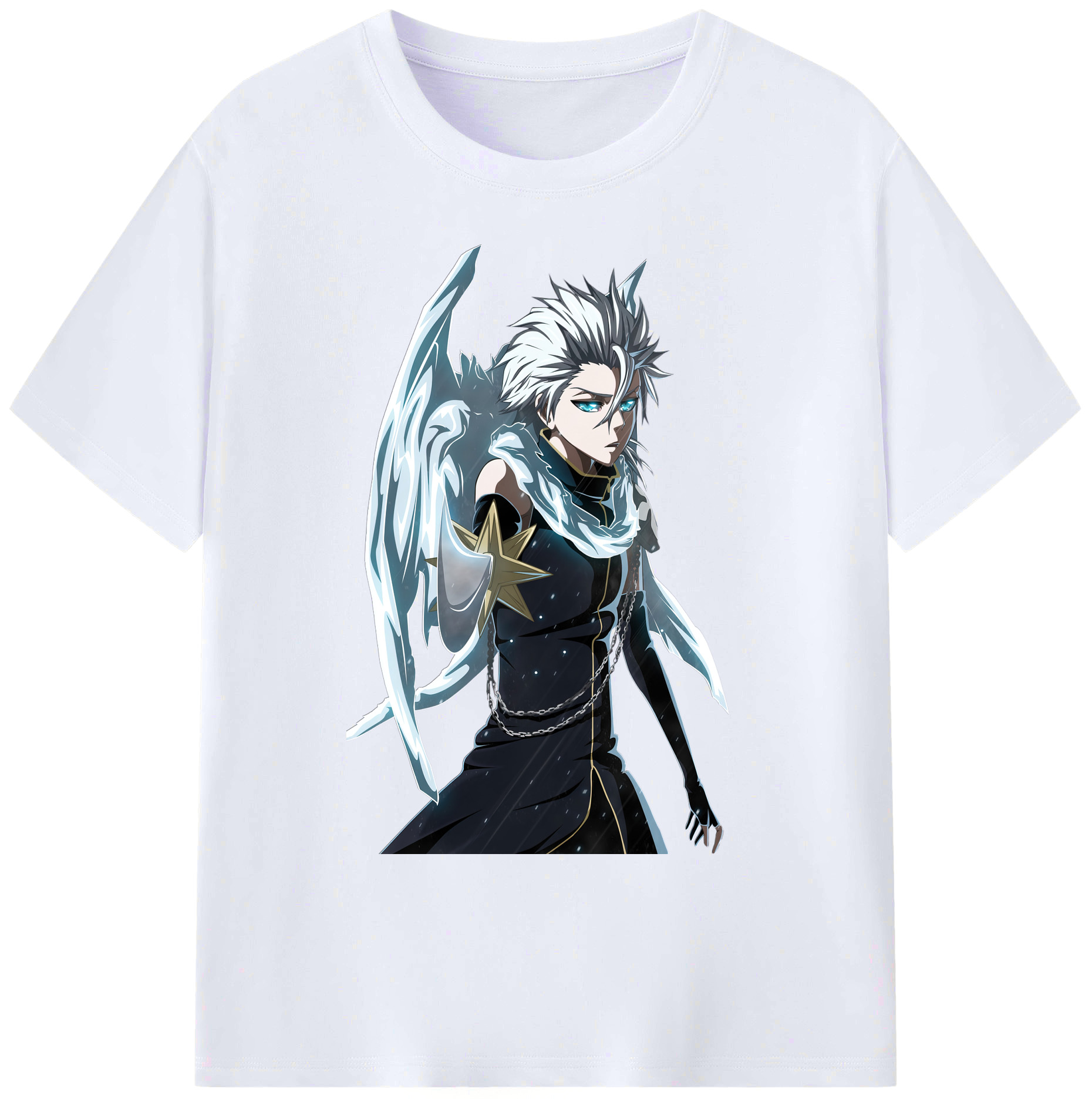 （画像用） ブリーチ 日番谷冬獅郎（ひつがや とうしろう） BLEACH Hitsugaya Toushirou 綿100％ メンズ半袖Tシャツ｜肌触りやわらか＆通気性