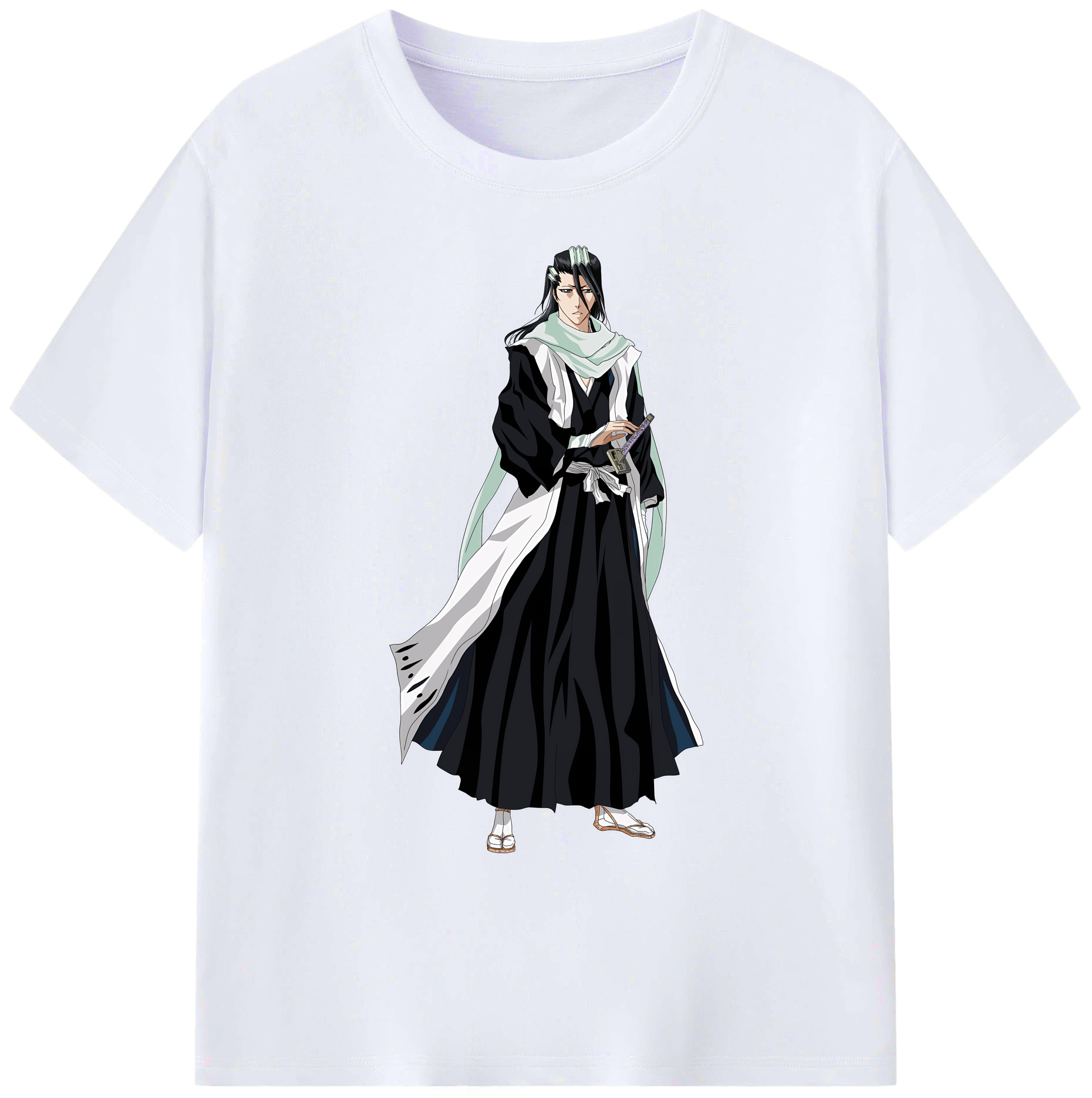 （画像用） ブリーチ くちき びゃくや BLEACH Kuchiki Byakuya 綿100％ メンズ半袖Tシャツ｜肌触りやわらか＆通気性