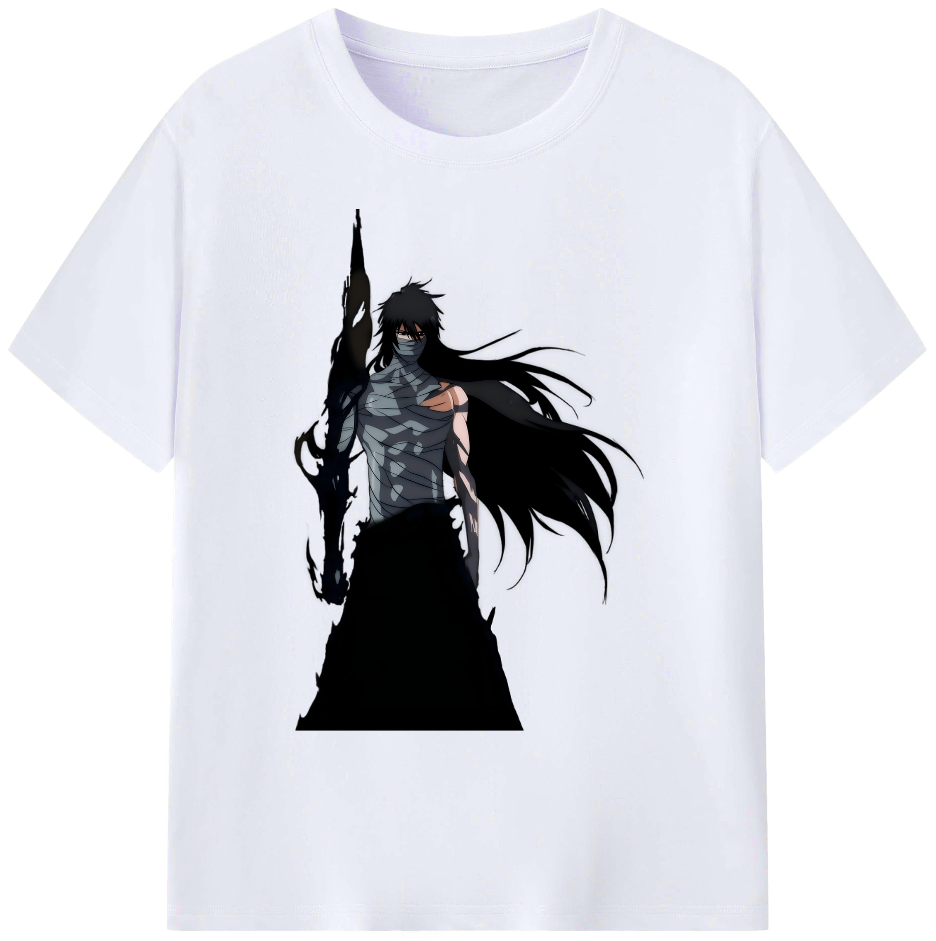 （画像用） ブリーチ 黒崎一護（くろさき いちご）BLEACH Kurosaki Ichigo 綿100％ メンズ半袖Tシャツ｜肌触りやわらか＆通気性