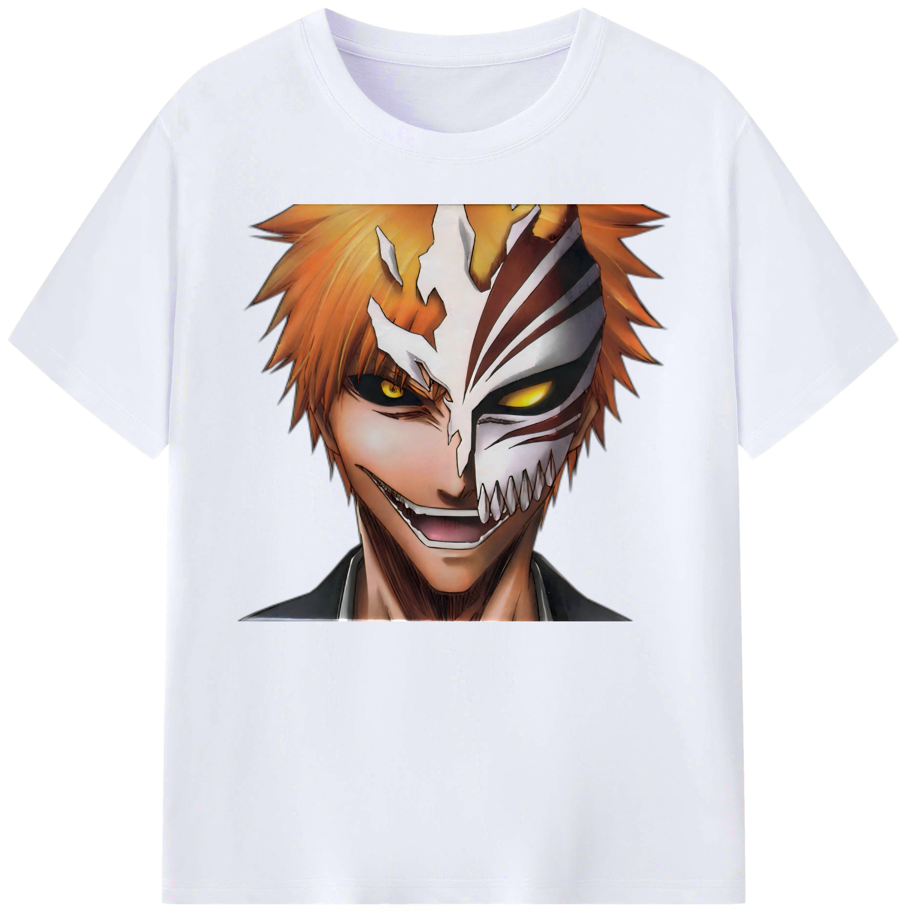 （画像用） ブリーチ 黒崎一護（くろさき いちご）BLEACH Kurosaki Ichigo 綿100％ メンズ半袖Tシャツ｜肌触りやわらか＆通気性