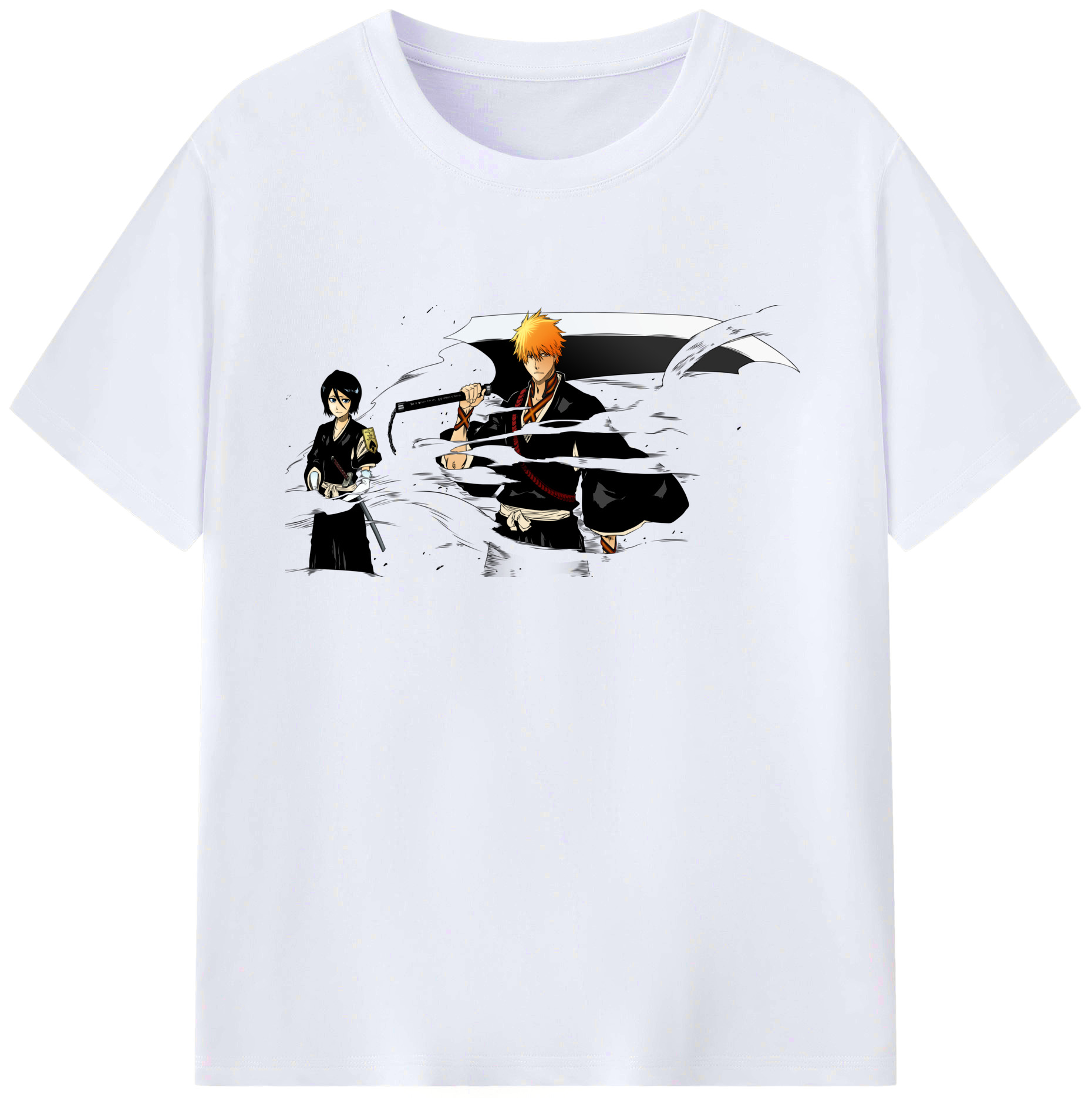 （画像用） ブリーチ 黒崎一護（くろさき いちご）BLEACH Kurosaki Ichigo 綿100％ メンズ半袖Tシャツ｜肌触りやわらか＆通気性