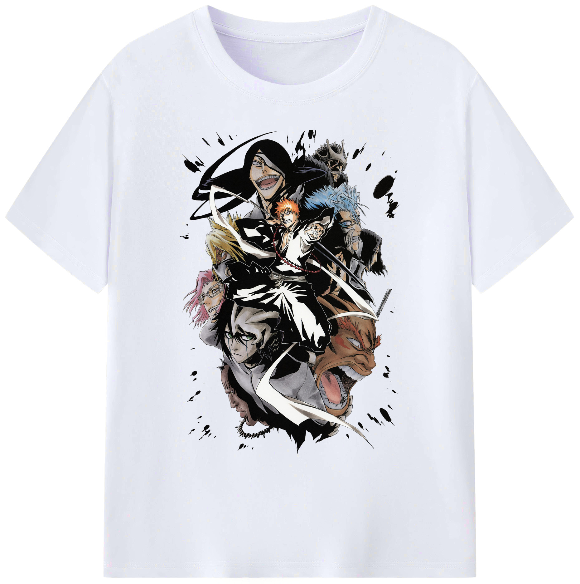 （画像用） ブリーチ 黒崎一護（くろさき いちご）BLEACH Kurosaki Ichigo 綿100％ メンズ半袖Tシャツ｜肌触りやわらか＆通気性