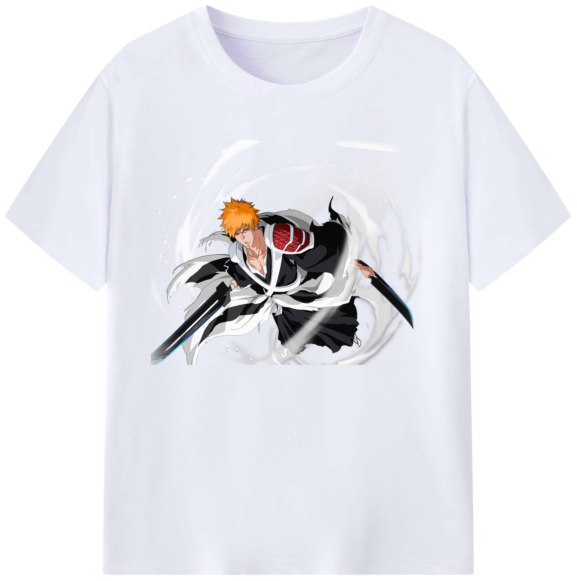 （画像用） ブリーチ 黒崎一護（くろさき いちご）BLEACH Kurosaki Ichigo 綿100％ メンズ半袖Tシャツ｜肌触りやわらか＆通気性