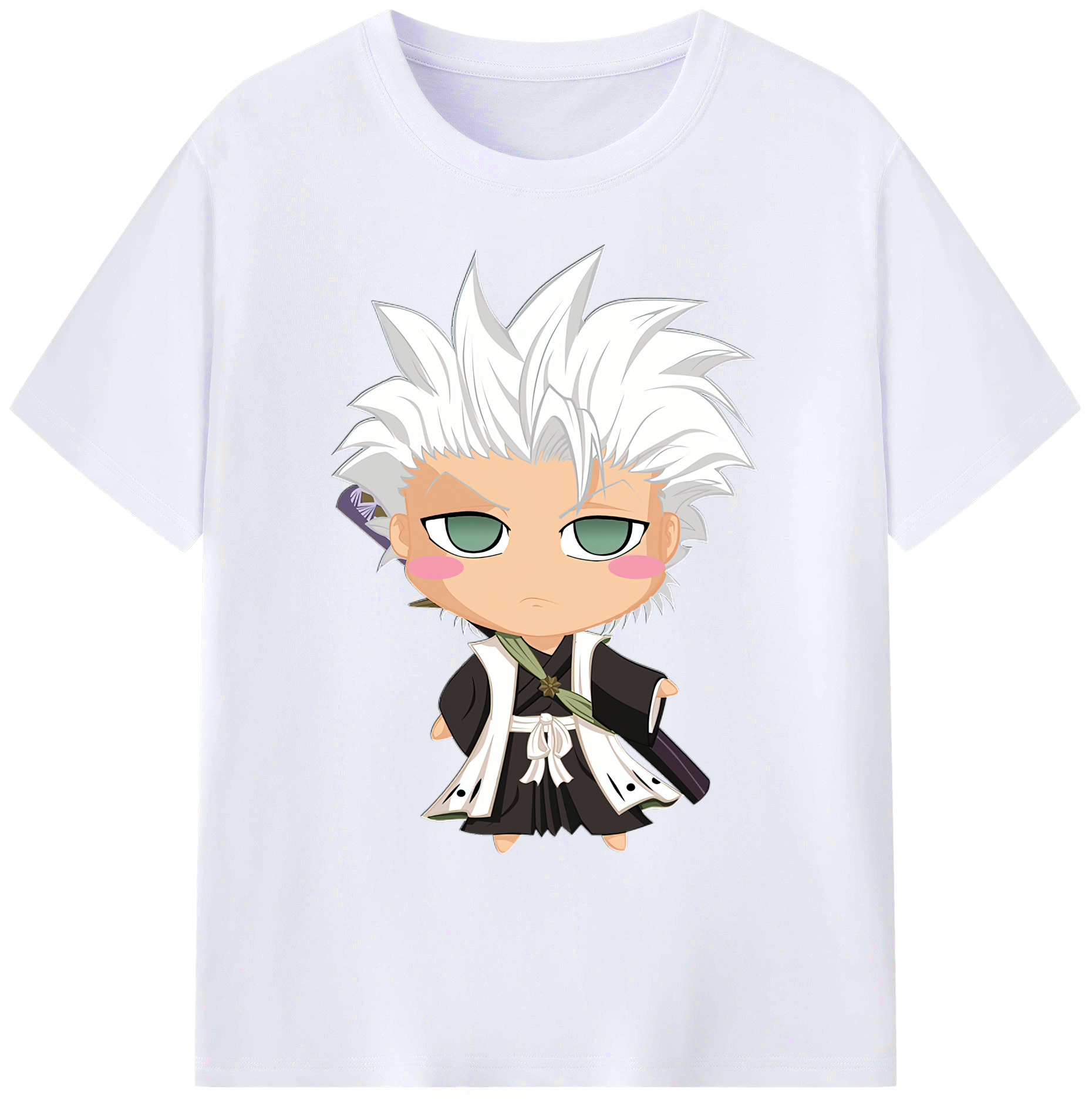 （画像用） ブリーチ 日番谷冬獅郎（ひつがや とうしろう） BLEACH Hitsugaya Toushirou 綿100％ メンズ半袖Tシャツ｜肌触りやわらか＆通気性