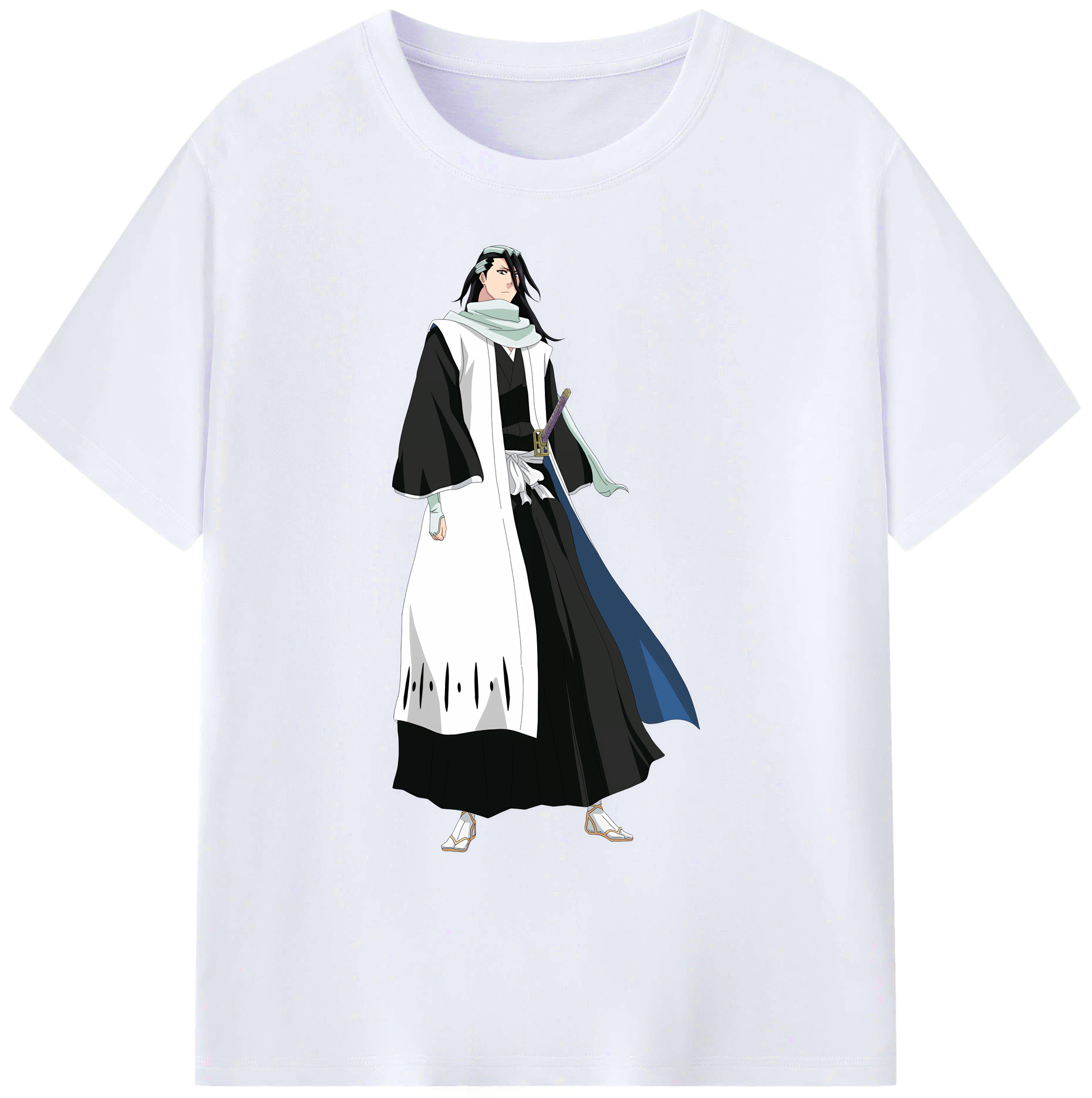 （画像用） ブリーチ くちき びゃくや BLEACH Kuchiki Byakuya 綿100％ メンズ半袖Tシャツ｜肌触りやわらか＆通気性