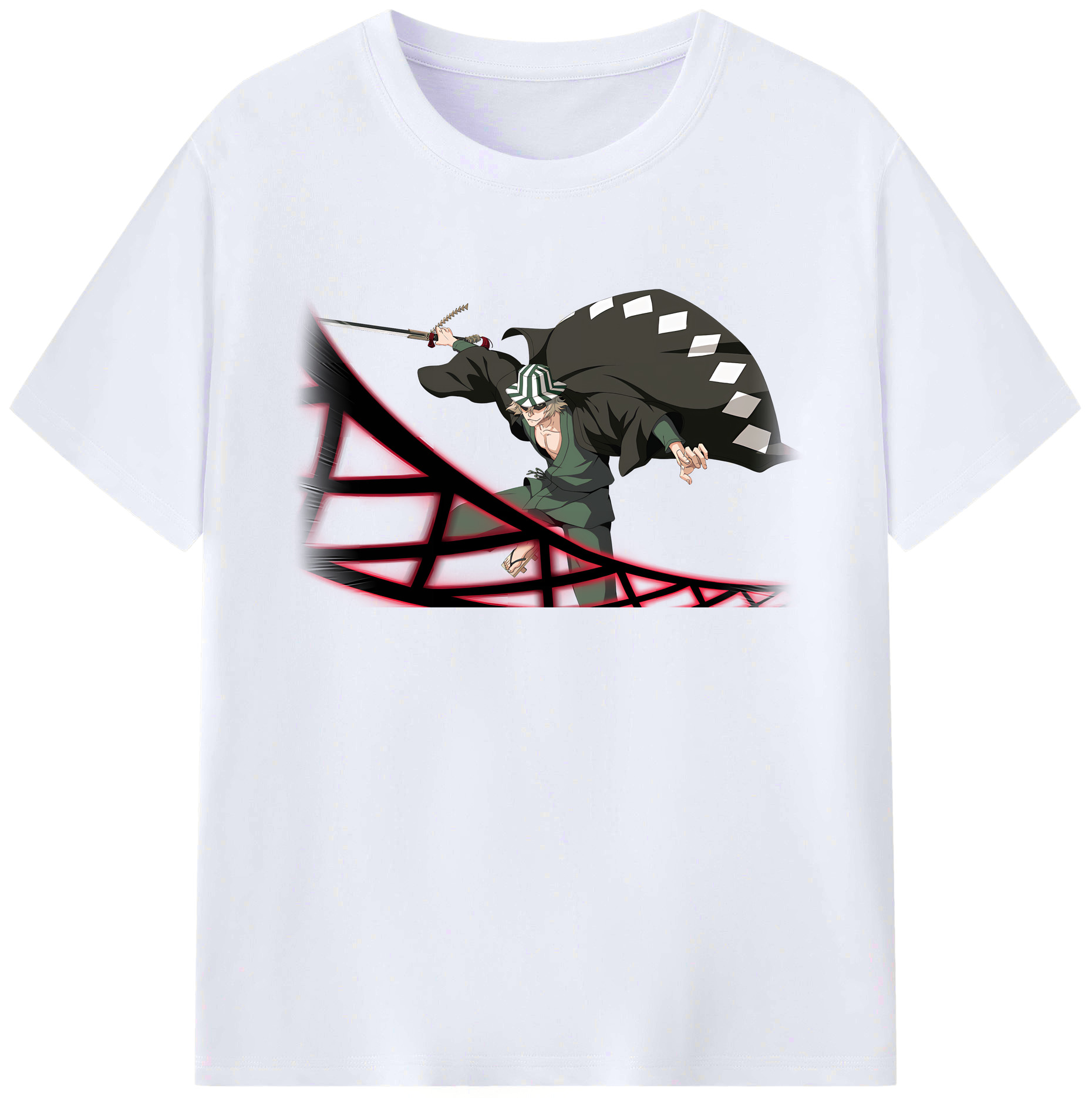 （画像用） "ブリーチ 浦原 喜助（うらはら きすけ） BLEACH Urahara Kisuke " 綿100％ メンズ半袖Tシャツ｜肌触りやわらか＆通気性