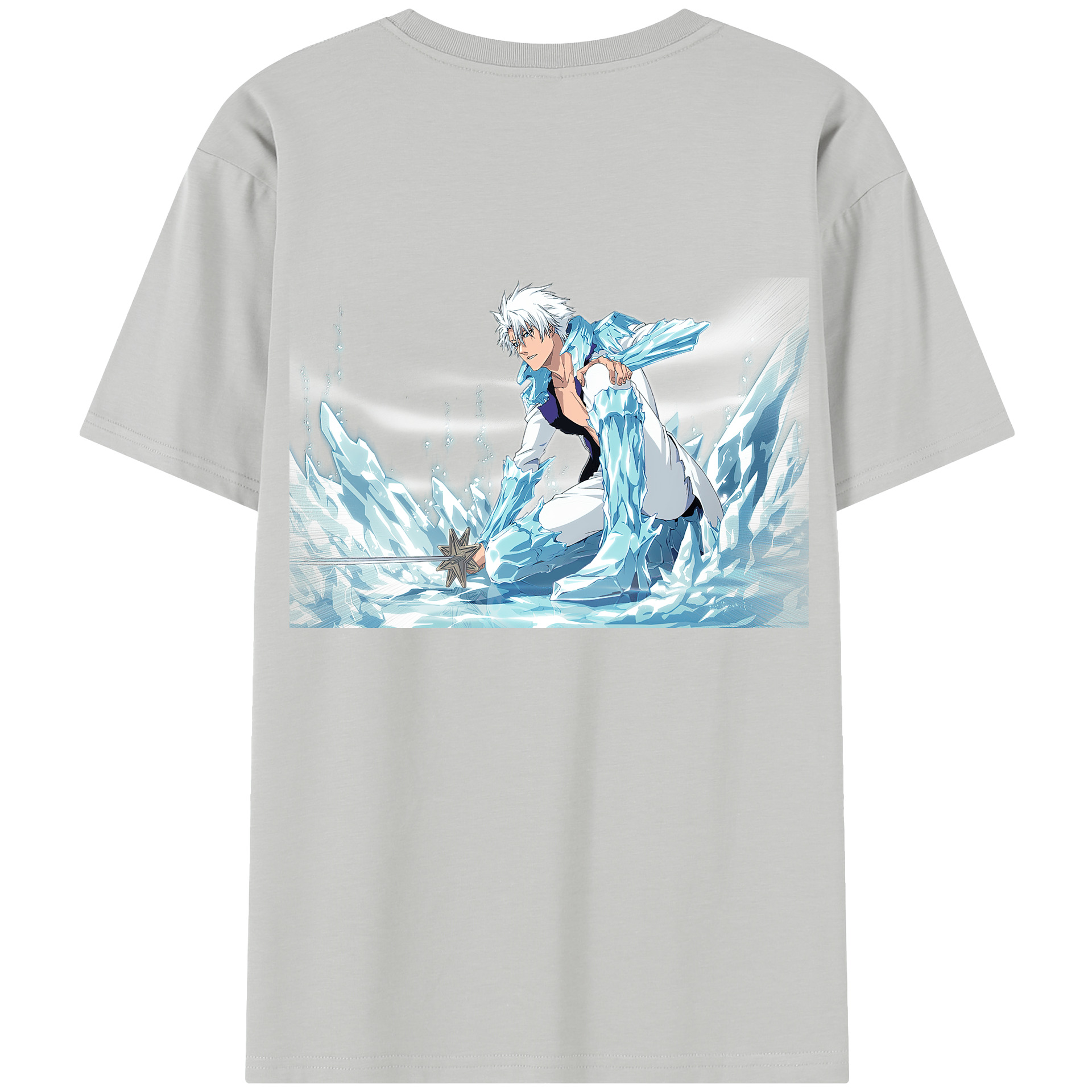（画像用） ブリーチ 日番谷冬獅郎（ひつがや とうしろう） BLEACH Hitsugaya Toushirou レディース半袖Tシャツ(バックプリント)
