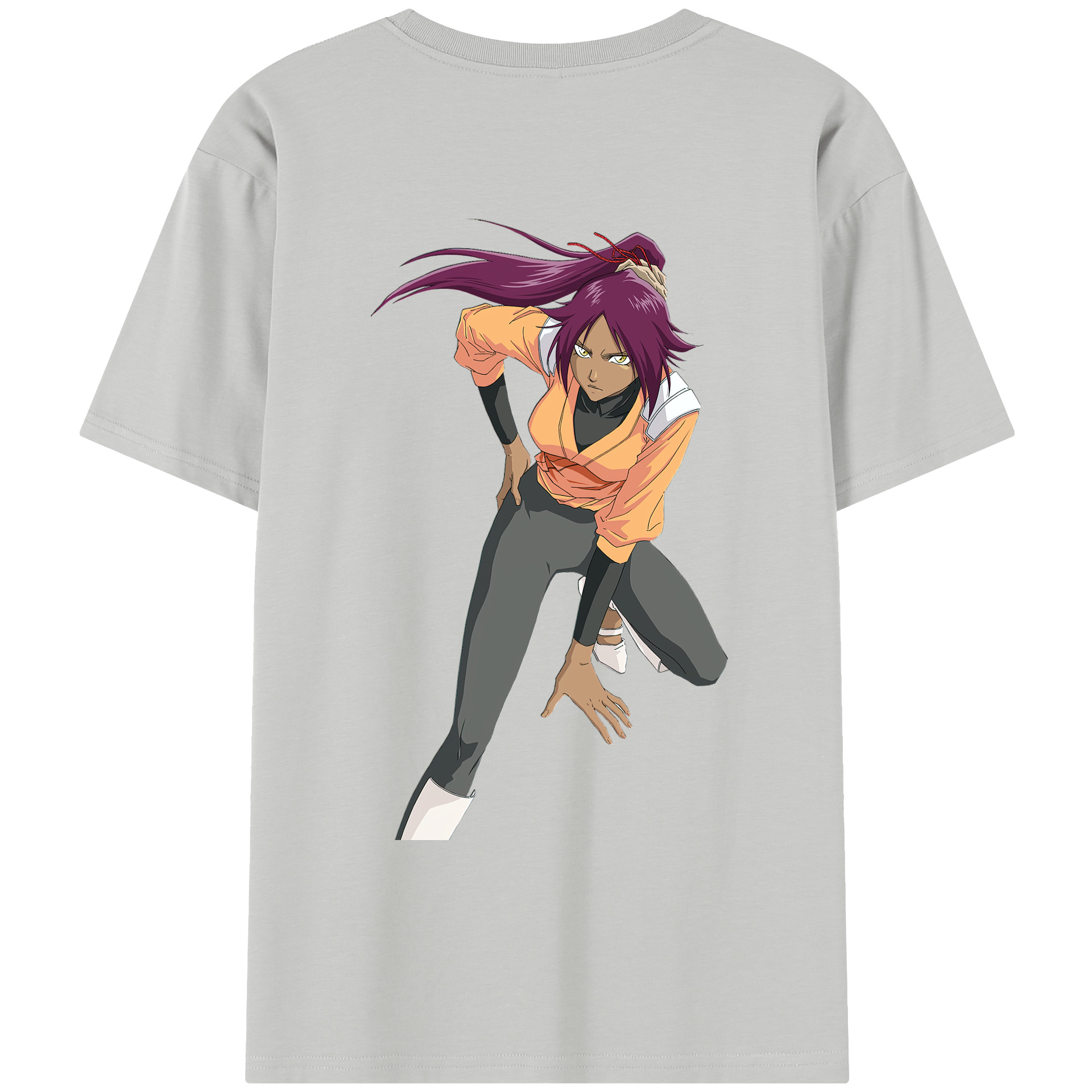 （画像用） ブリーチ 四楓院 夜一（しほういん よるいち） BLEACH Shihouin Yoruichi レディース半袖Tシャツ(バックプリント)
