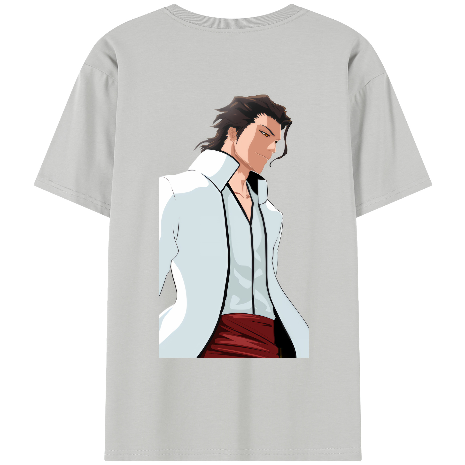 （画像用） ブリーチ 藍染 惣右介（あいぜん そうすけ） BLEACH Aizen Sousuke レディース半袖Tシャツ(バックプリント)