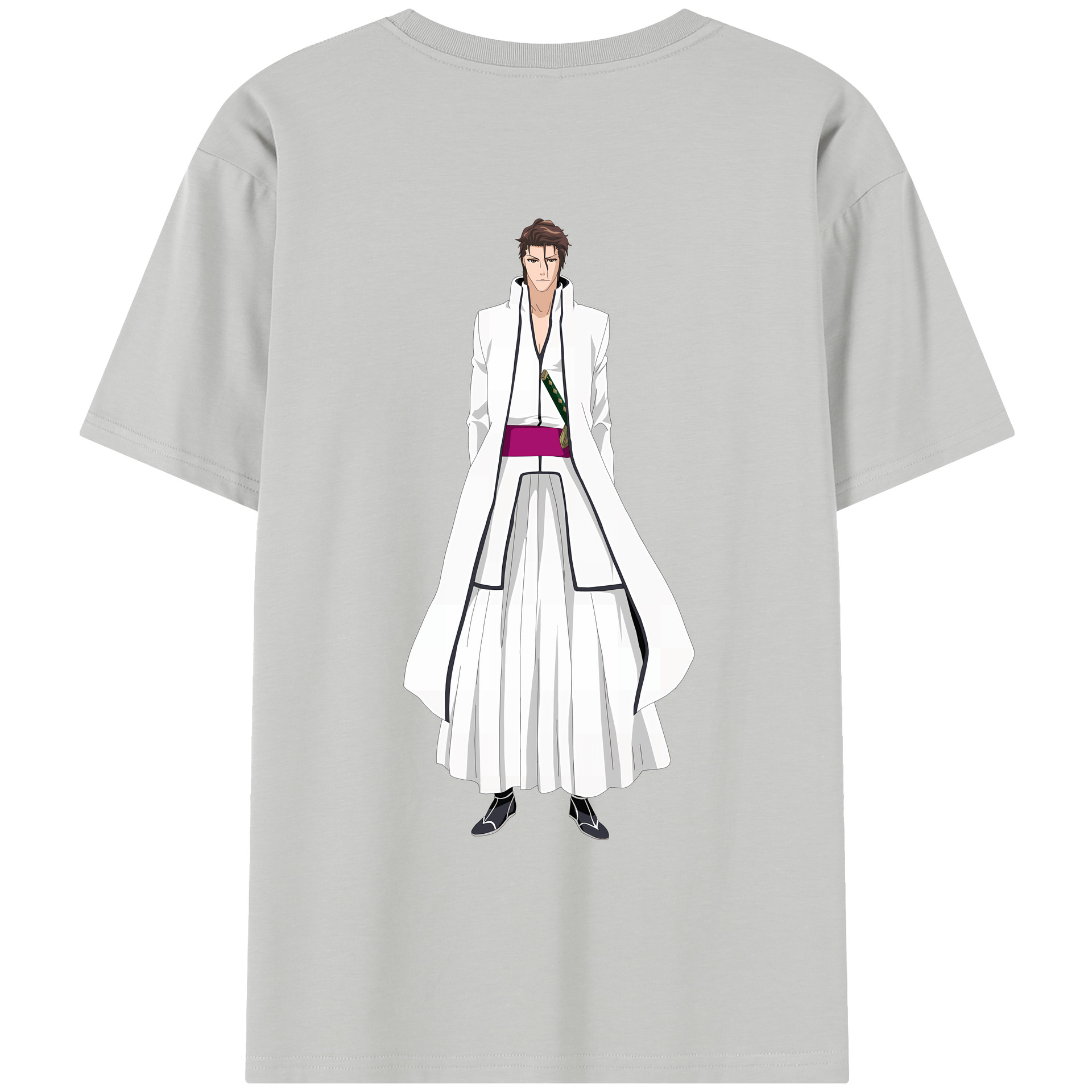 （画像用） ブリーチ 藍染 惣右介（あいぜん そうすけ） BLEACH Aizen Sousuke レディース半袖Tシャツ(バックプリント)
