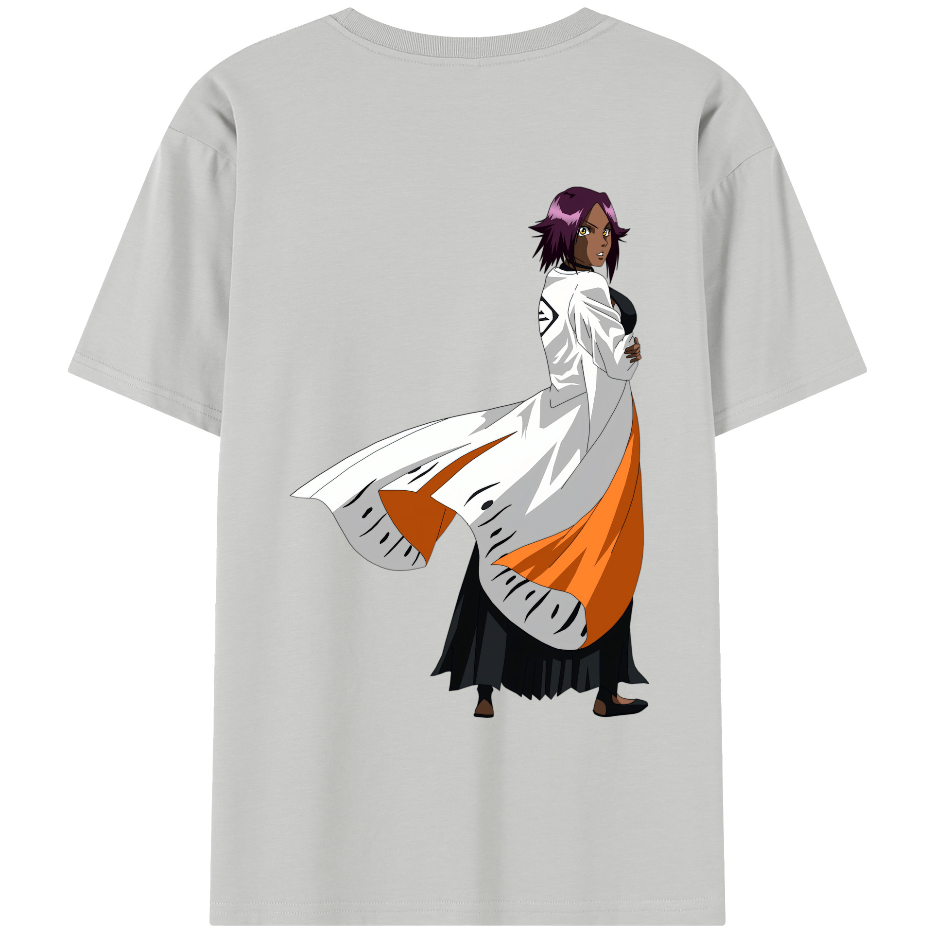 （画像用） ブリーチ 四楓院 夜一（しほういん よるいち） BLEACH Shihouin Yoruichi レディース半袖Tシャツ(バックプリント)