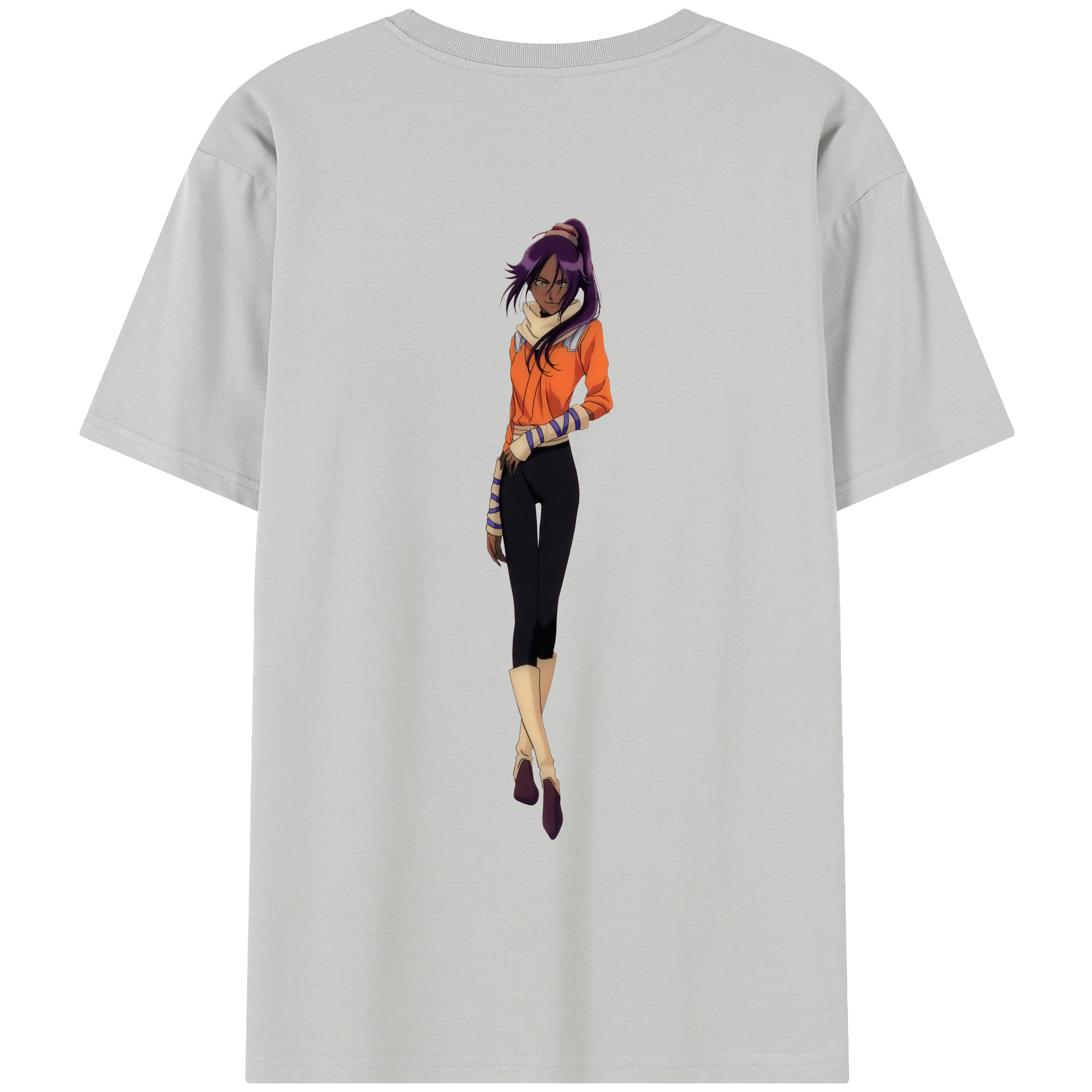 （画像用） ブリーチ 四楓院 夜一（しほういん よるいち） BLEACH Shihouin Yoruichi レディース半袖Tシャツ(バックプリント)