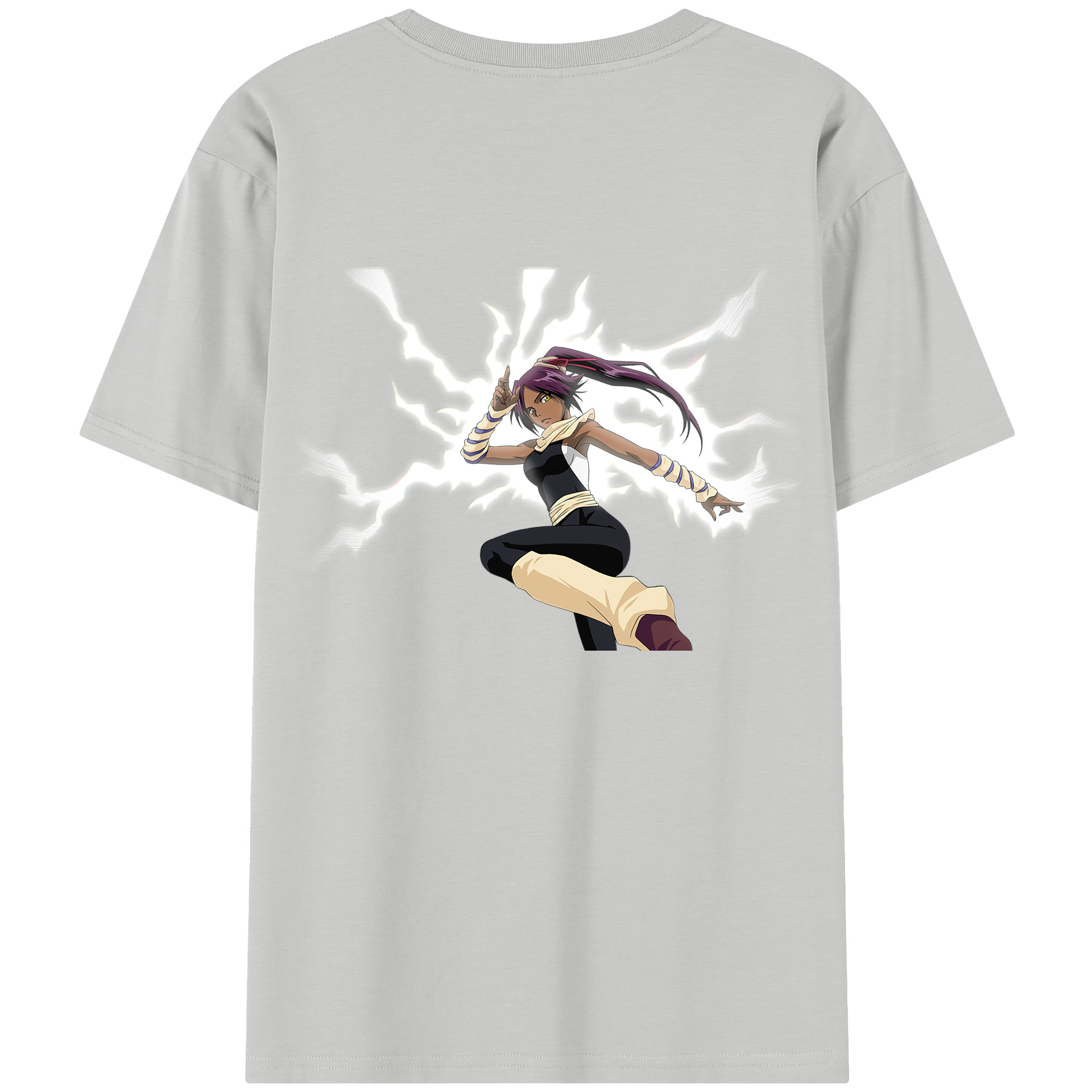 （画像用） ブリーチ 四楓院 夜一（しほういん よるいち） BLEACH Shihouin Yoruichi レディース半袖Tシャツ(バックプリント)