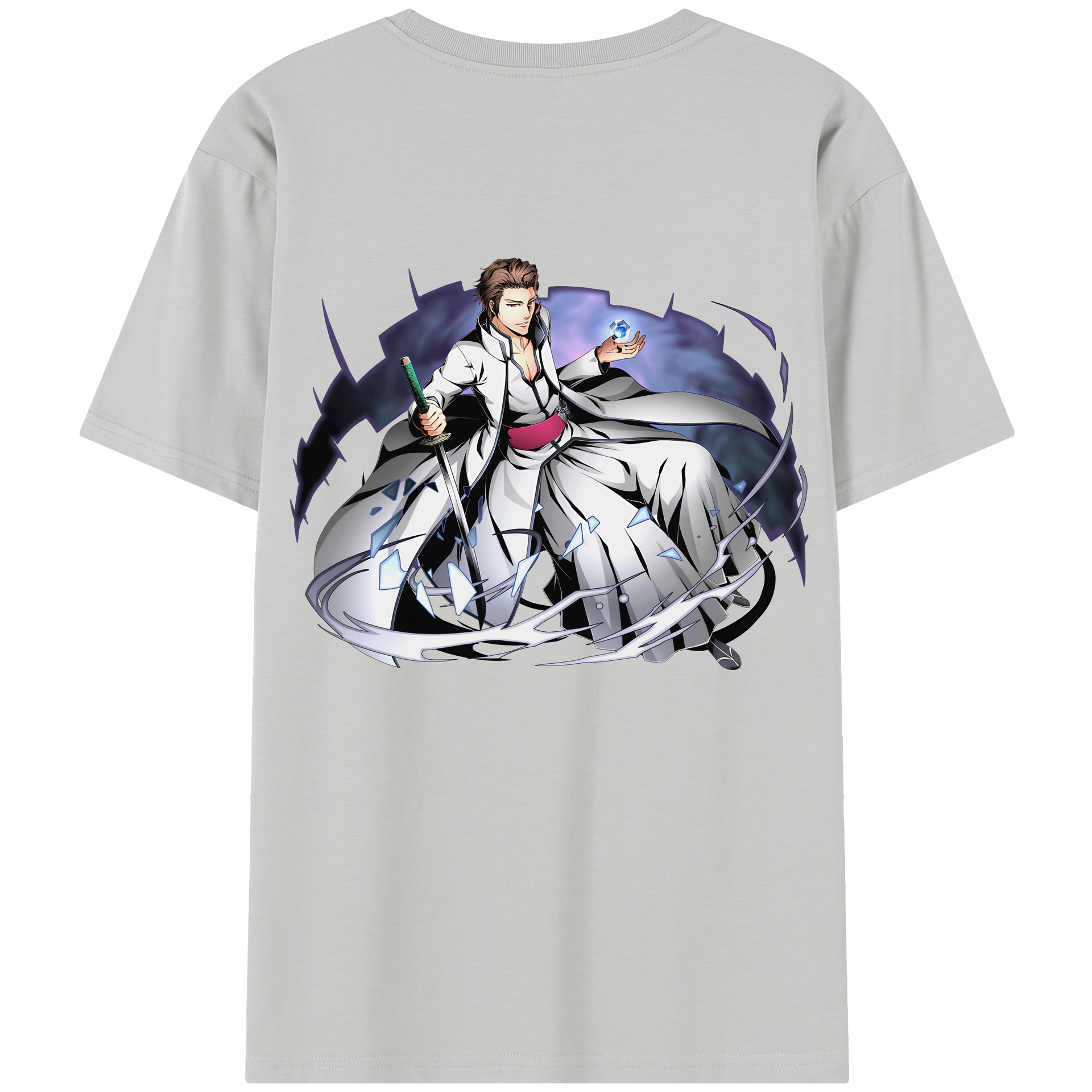 （画像用） ブリーチ 藍染 惣右介（あいぜん そうすけ） BLEACH Aizen Sousuke レディース半袖Tシャツ(バックプリント)