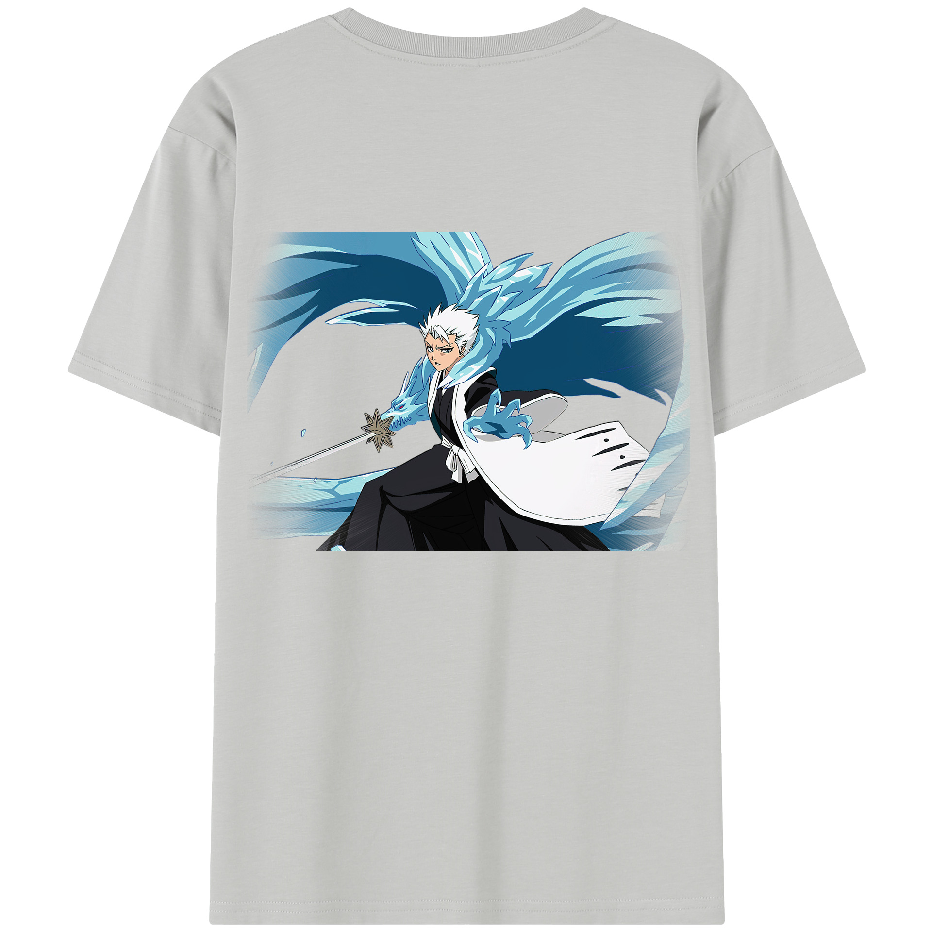 （画像用） ブリーチ 日番谷冬獅郎（ひつがや とうしろう） BLEACH Hitsugaya Toushirou レディース半袖Tシャツ(バックプリント)