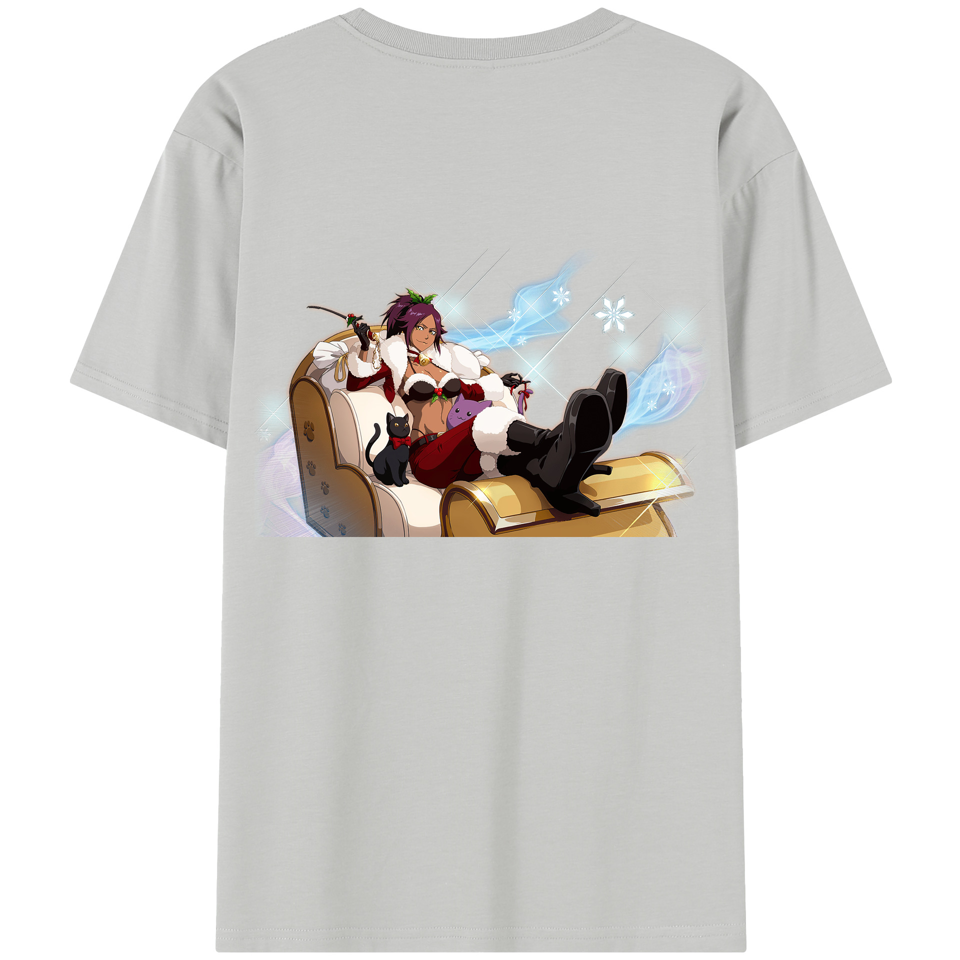 （画像用） ブリーチ 四楓院 夜一（しほういん よるいち） BLEACH Shihouin Yoruichi レディース半袖Tシャツ(バックプリント)