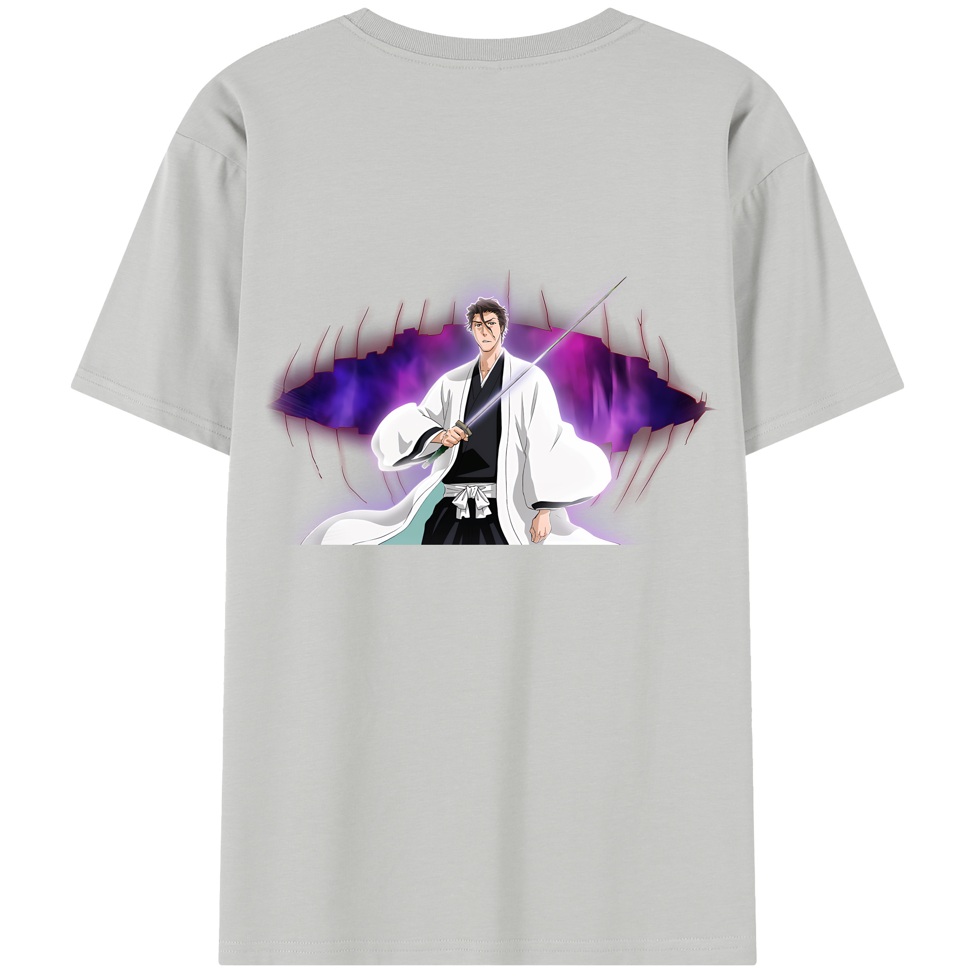 （画像用） ブリーチ 藍染 惣右介（あいぜん そうすけ） BLEACH Aizen Sousuke レディース半袖Tシャツ(バックプリント)