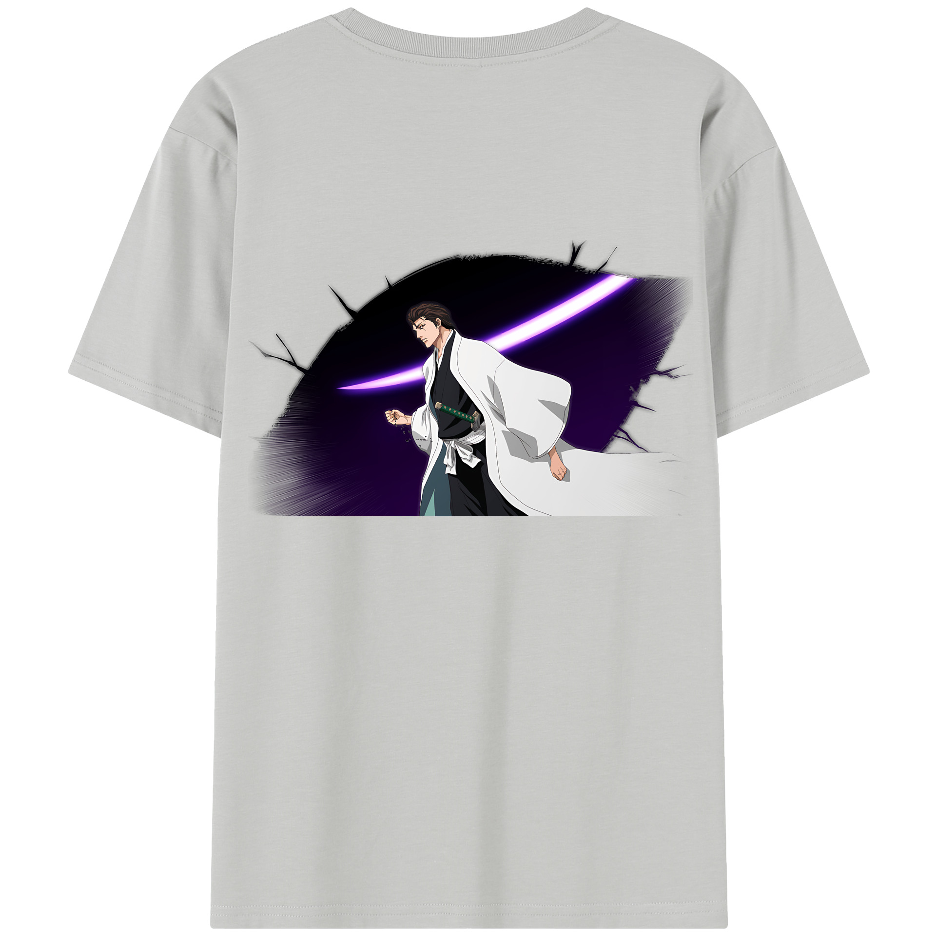 （画像用） ブリーチ 藍染 惣右介（あいぜん そうすけ） BLEACH Aizen Sousuke レディース半袖Tシャツ(バックプリント)