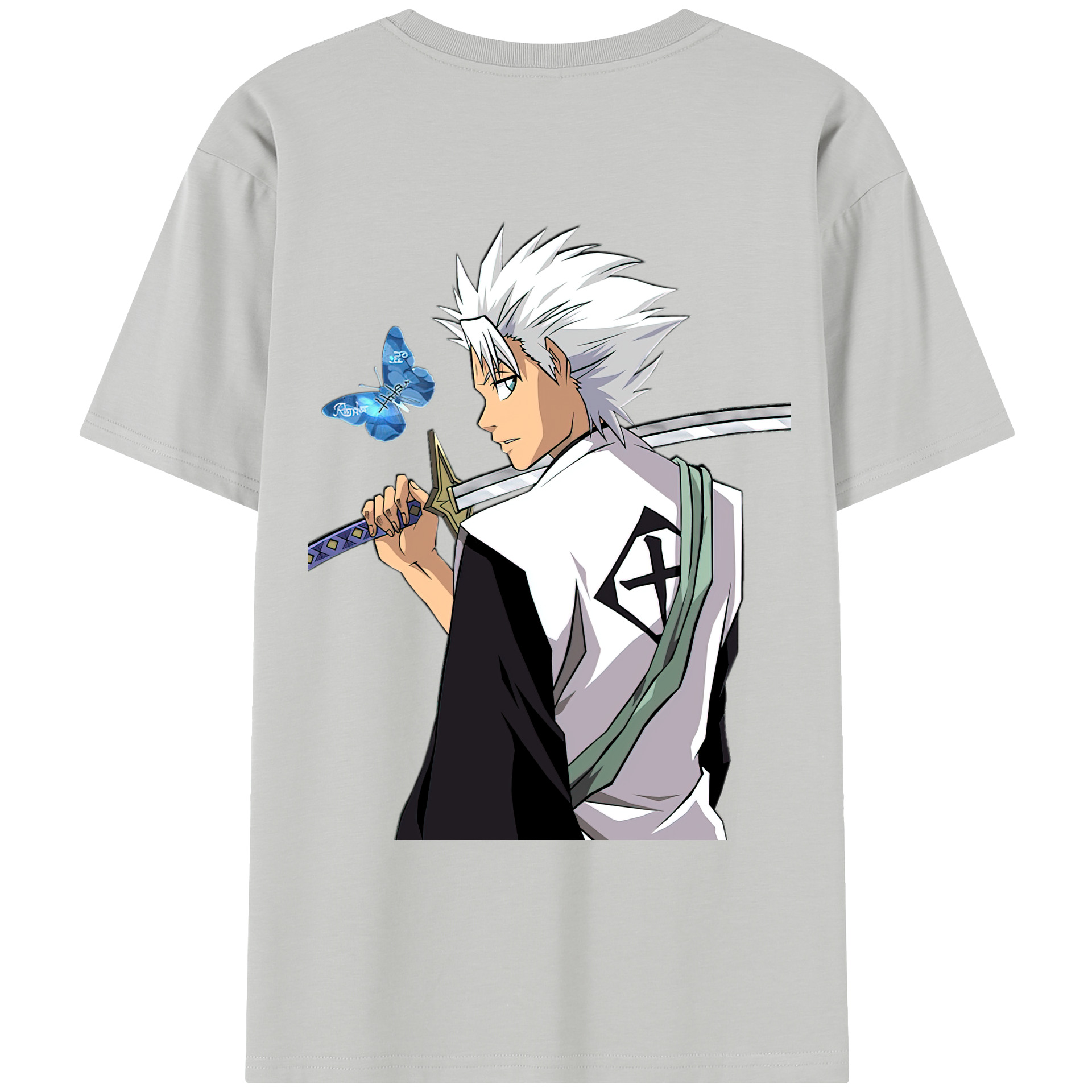 （画像用） ブリーチ 日番谷冬獅郎（ひつがや とうしろう） BLEACH Hitsugaya Toushirou レディース半袖Tシャツ(バックプリント)