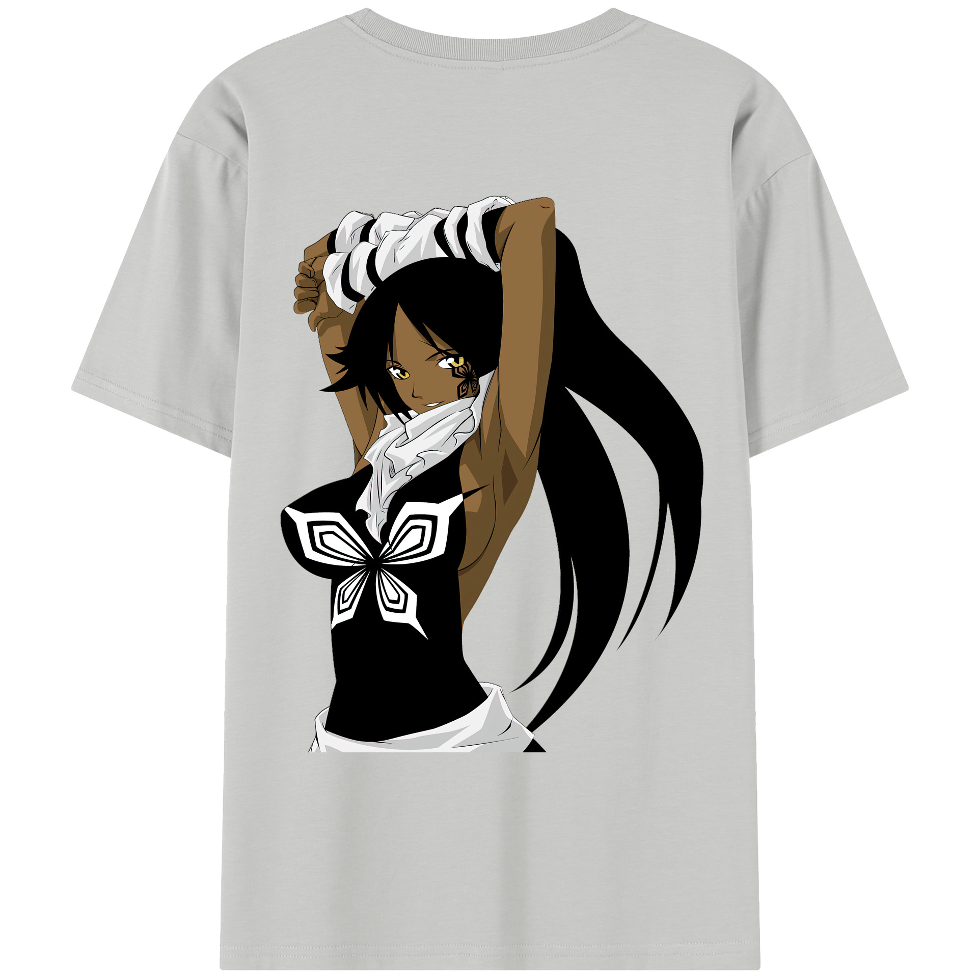 （画像用） ブリーチ 四楓院 夜一（しほういん よるいち） BLEACH Shihouin Yoruichi レディース半袖Tシャツ(バックプリント)