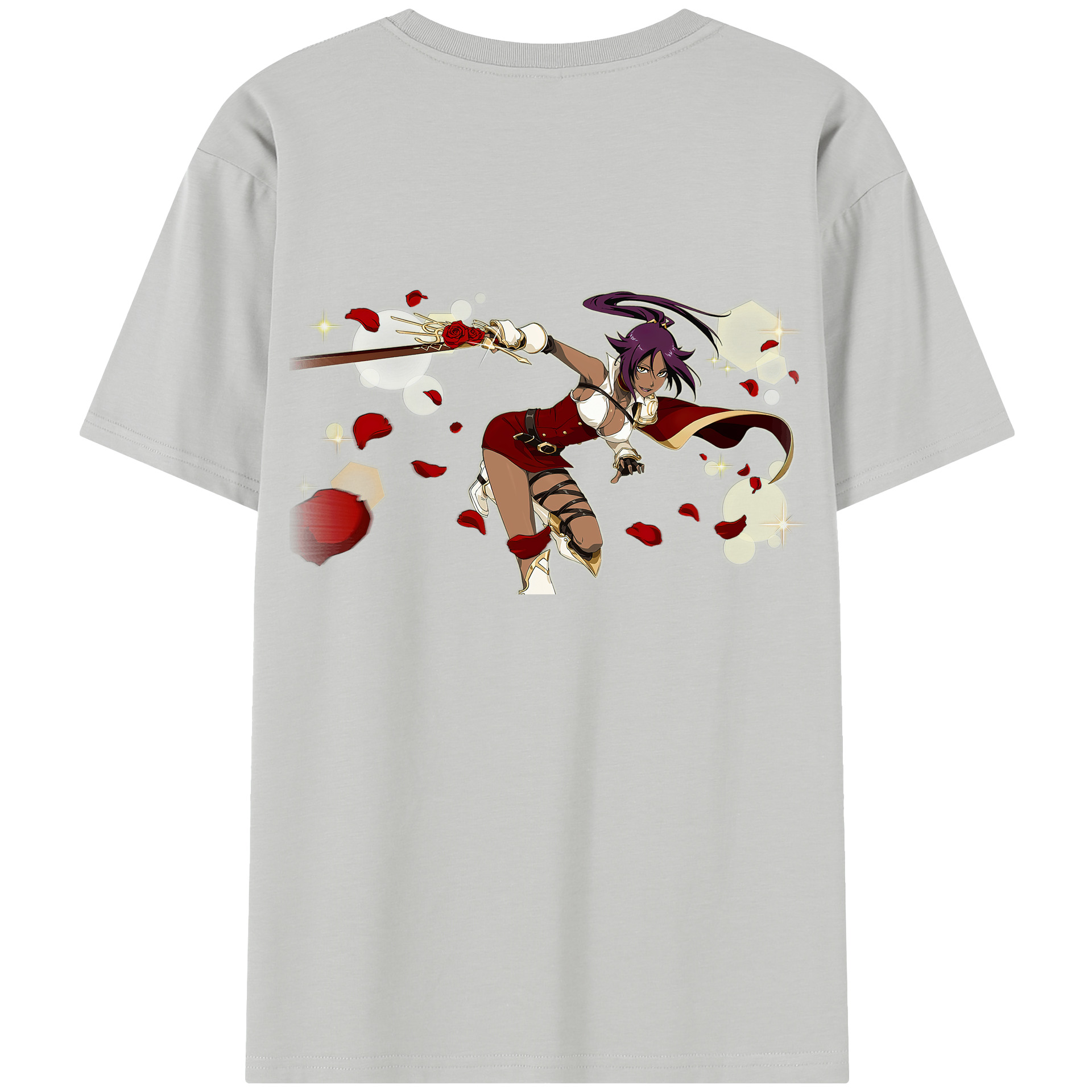 （画像用） ブリーチ 四楓院 夜一（しほういん よるいち） BLEACH Shihouin Yoruichi レディース半袖Tシャツ(バックプリント)