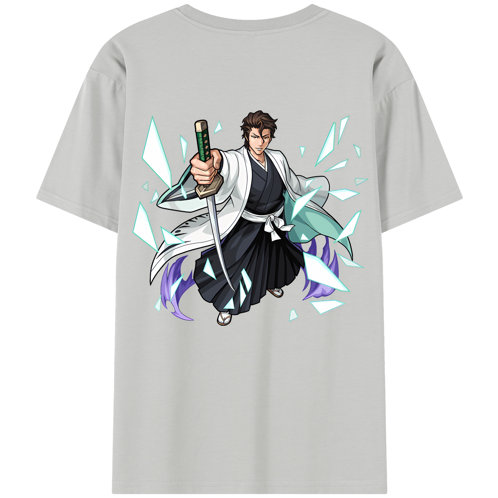 （画像用） ブリーチ 藍染 惣右介（あいぜん そうすけ） BLEACH Aizen Sousuke レディース半袖Tシャツ(バックプリント)