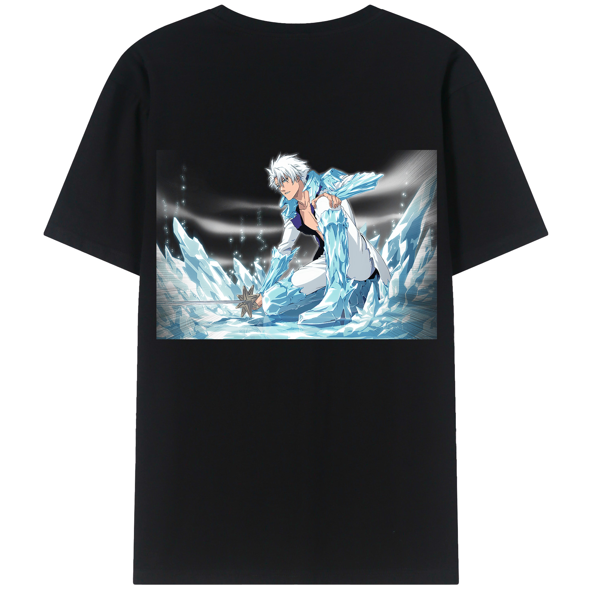 （画像用） ブリーチ 日番谷冬獅郎（ひつがや とうしろう） BLEACH Hitsugaya Toushirou レディース半袖Tシャツ(バックプリント)
