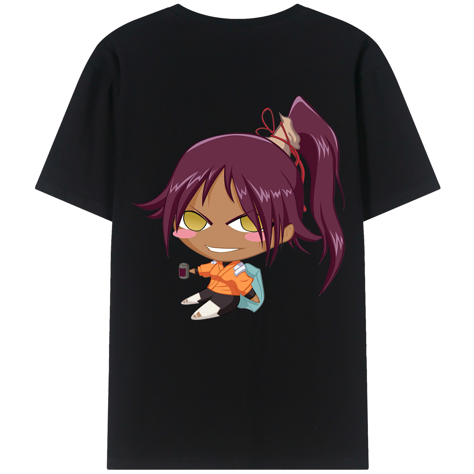 （画像用） ブリーチ 四楓院 夜一（しほういん よるいち） BLEACH Shihouin Yoruichi レディース半袖Tシャツ(バックプリント)