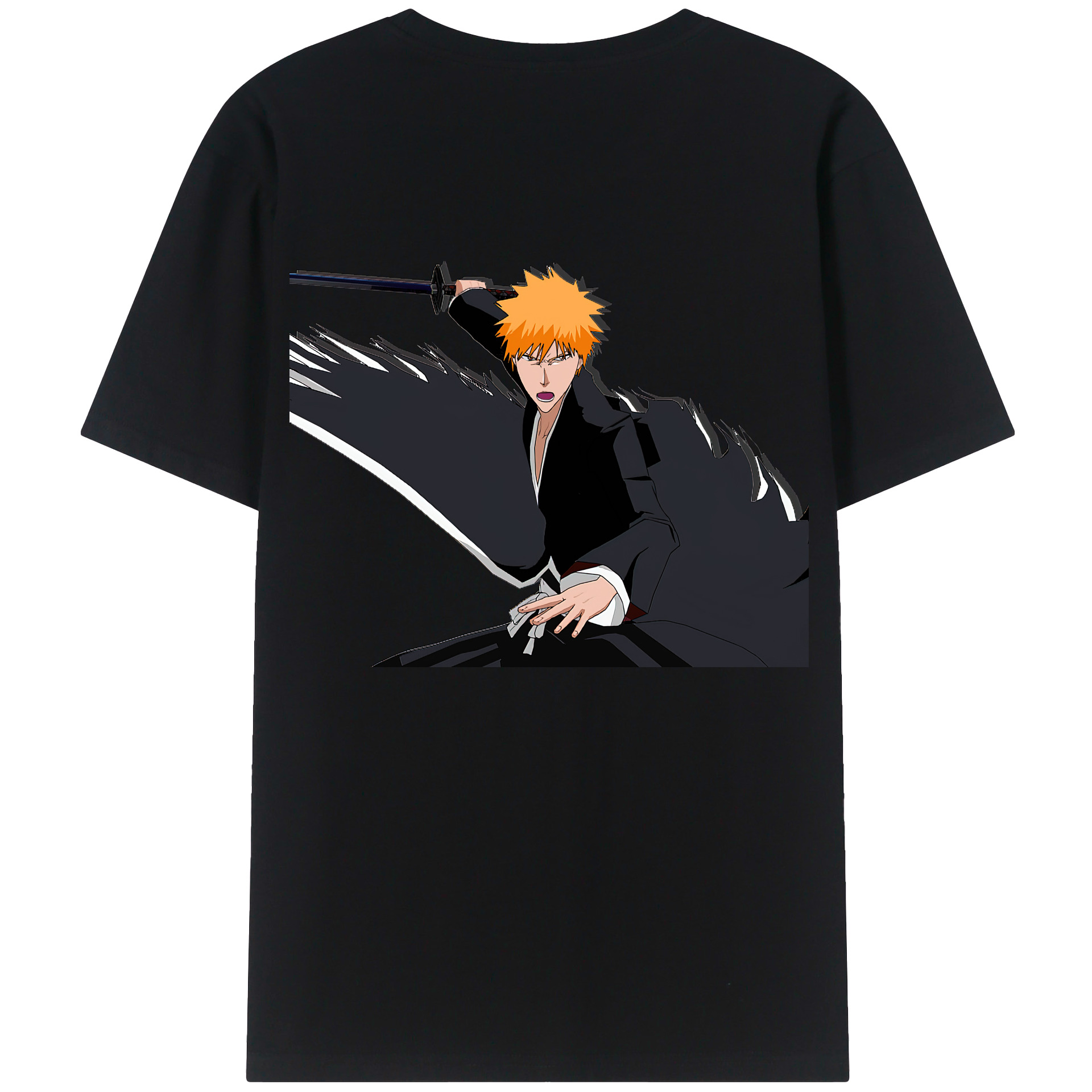 （画像用） ブリーチ 黒崎一護（くろさき いちご）BLEACH Kurosaki Ichigo レディース半袖Tシャツ(バックプリント)