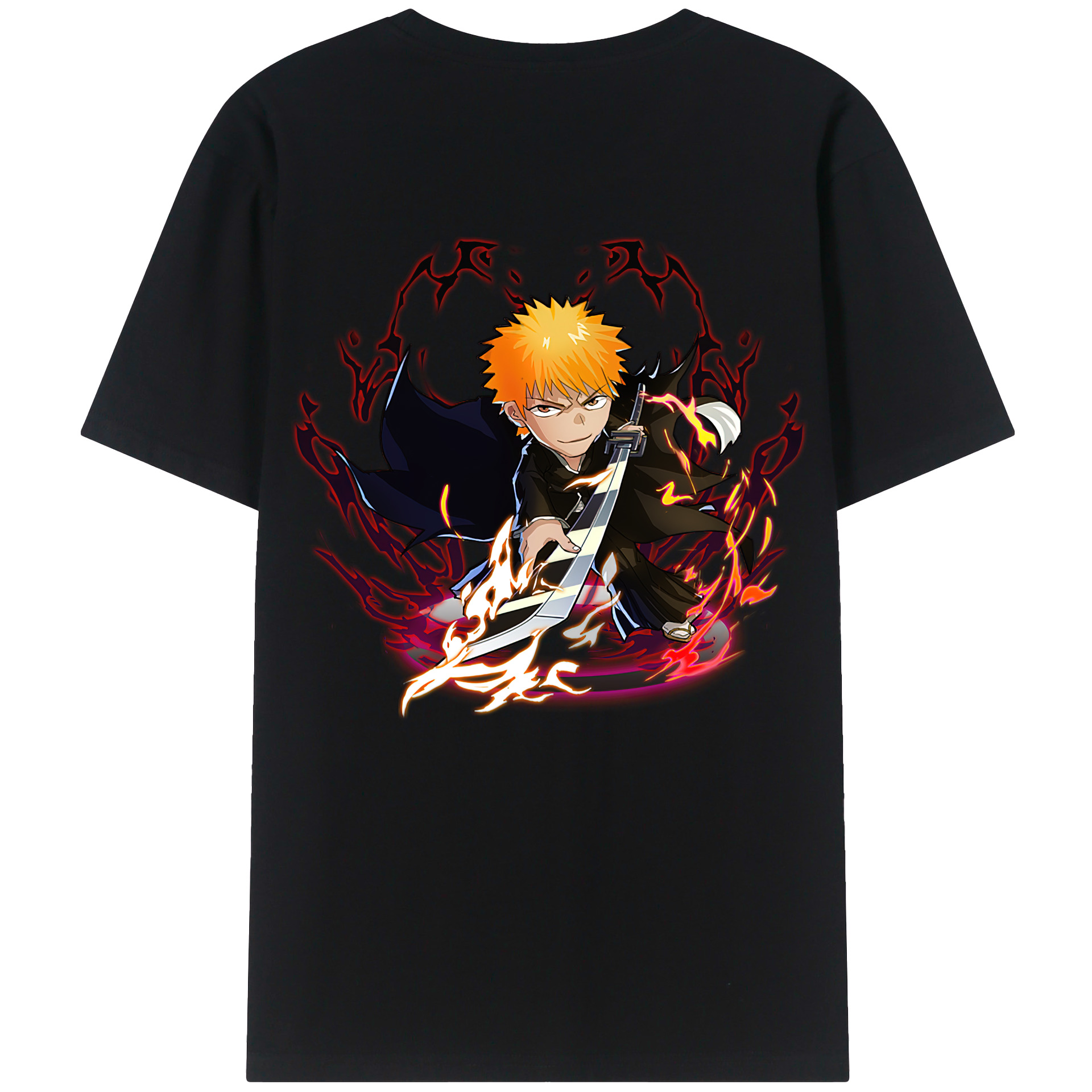 （画像用） ブリーチ 黒崎一護（くろさき いちご）BLEACH Kurosaki Ichigo レディース半袖Tシャツ(バックプリント)