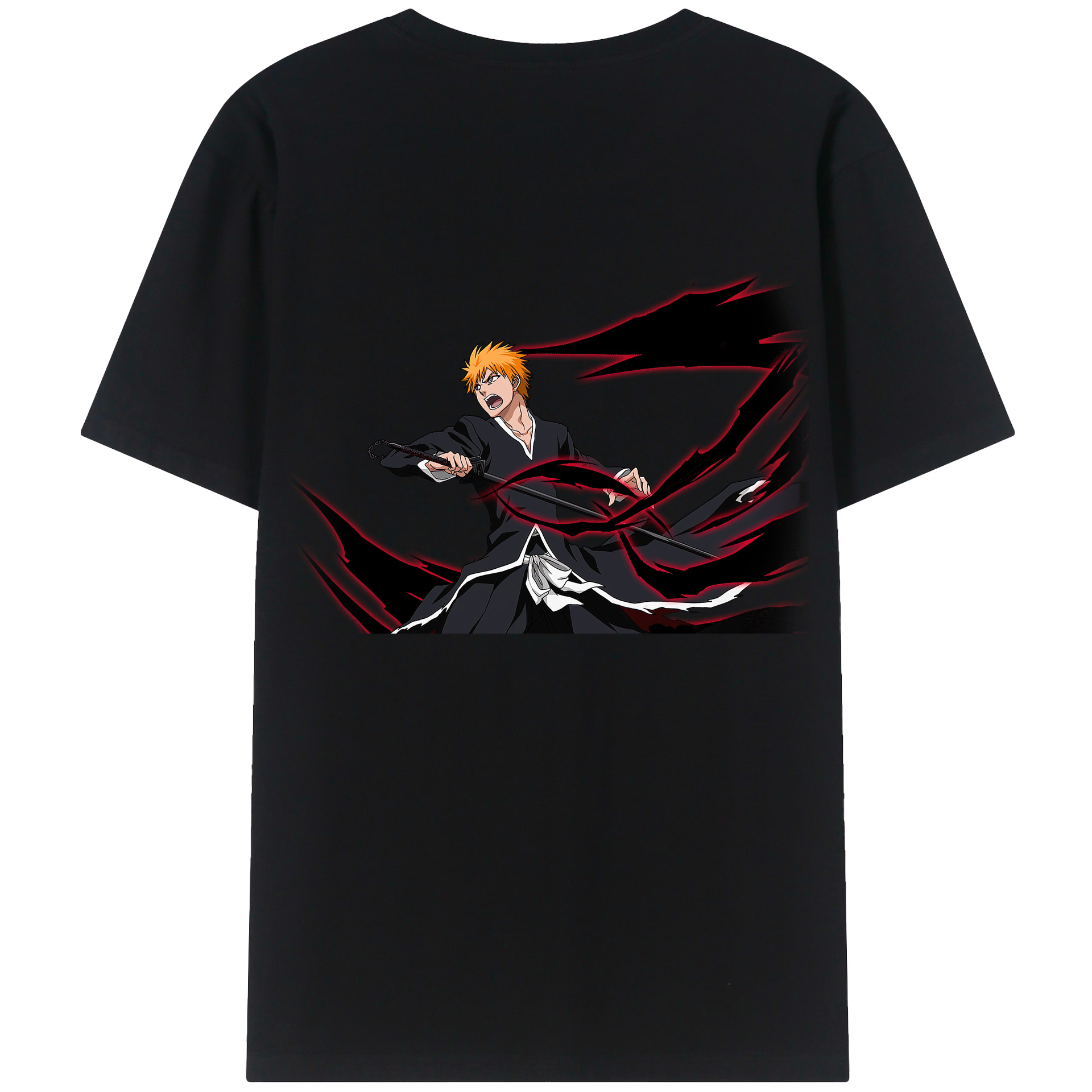 （画像用） ブリーチ 黒崎一護（くろさき いちご）BLEACH Kurosaki Ichigo レディース半袖Tシャツ(バックプリント)