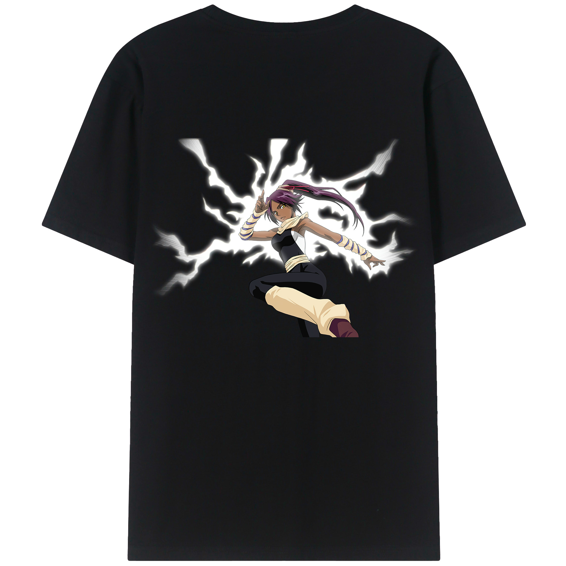 （画像用） ブリーチ 四楓院 夜一（しほういん よるいち） BLEACH Shihouin Yoruichi レディース半袖Tシャツ(バックプリント)