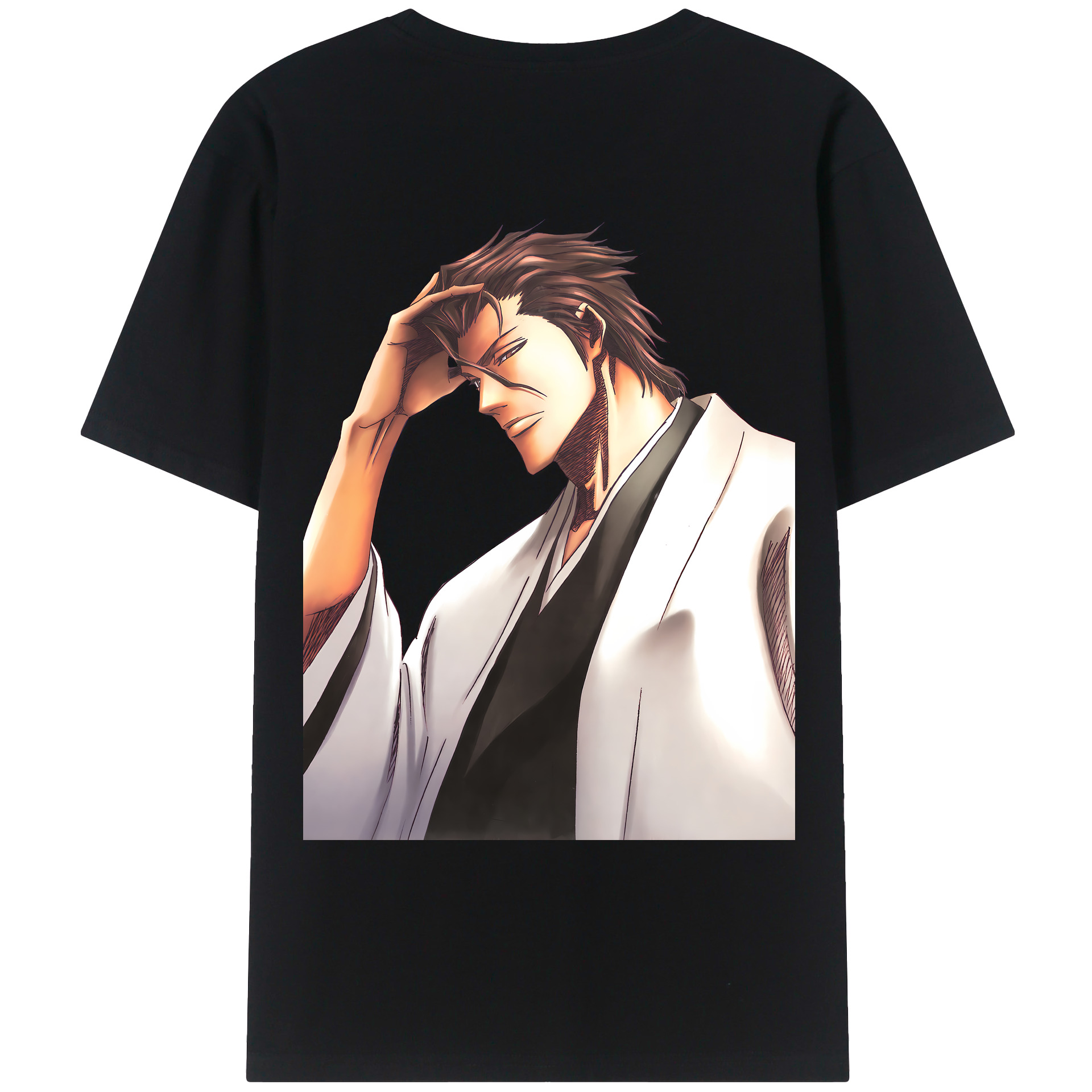 （画像用） ブリーチ 藍染 惣右介（あいぜん そうすけ） BLEACH Aizen Sousuke レディース半袖Tシャツ(バックプリント)