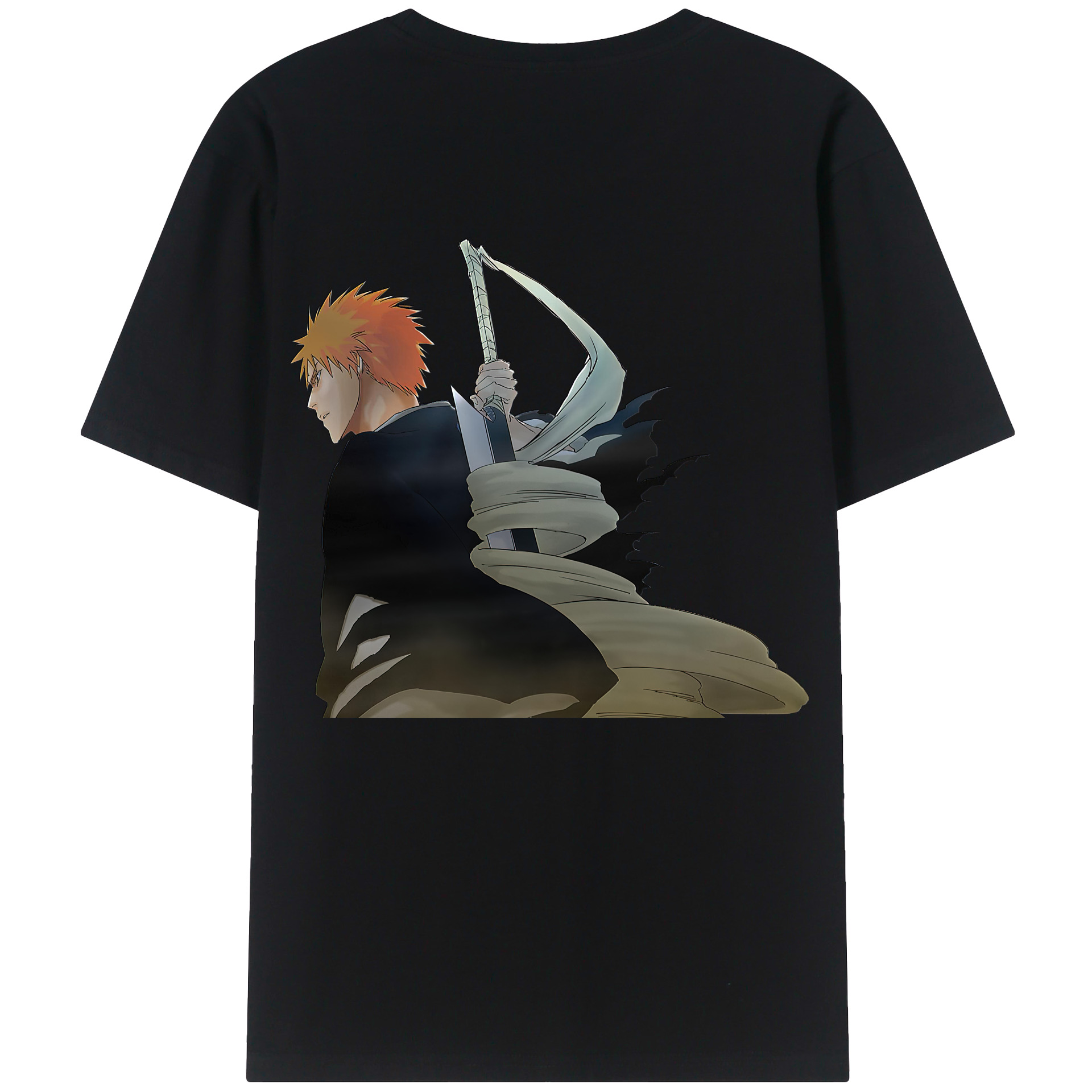 （画像用） ブリーチ 黒崎一護（くろさき いちご）BLEACH Kurosaki Ichigo レディース半袖Tシャツ(バックプリント)