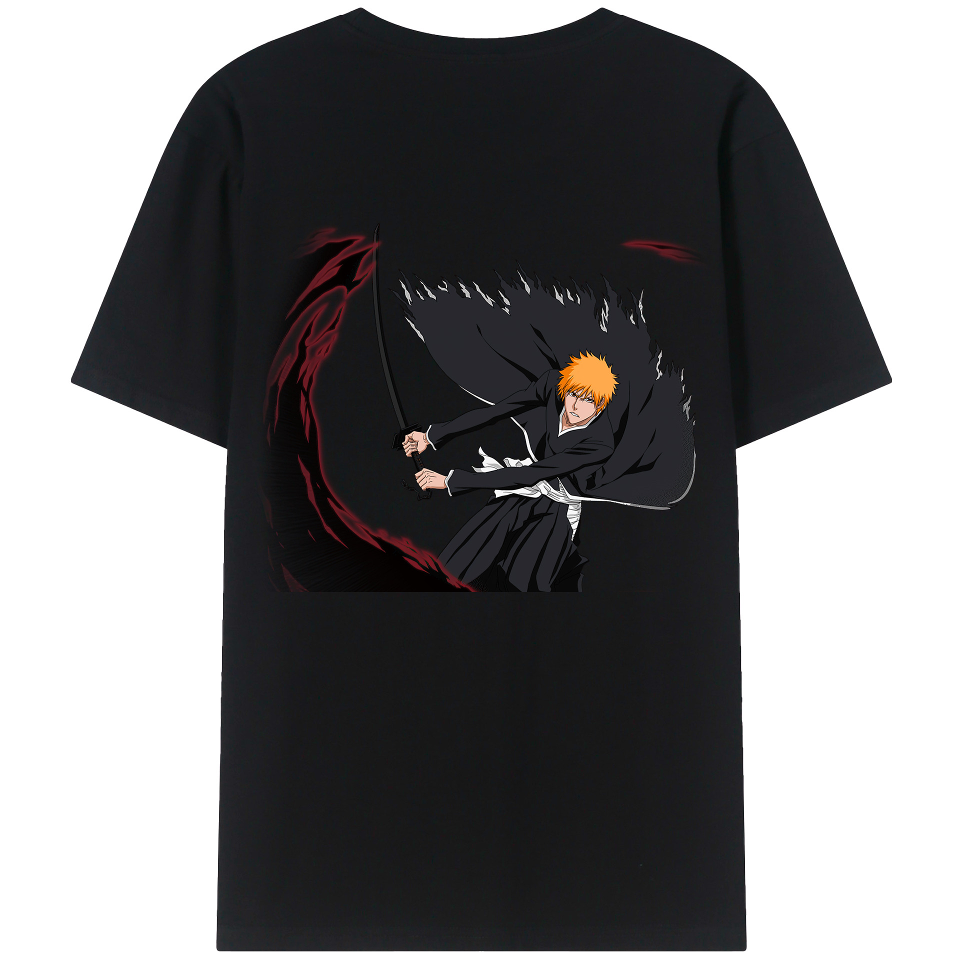 （画像用） ブリーチ 黒崎一護（くろさき いちご）BLEACH Kurosaki Ichigo レディース半袖Tシャツ(バックプリント)