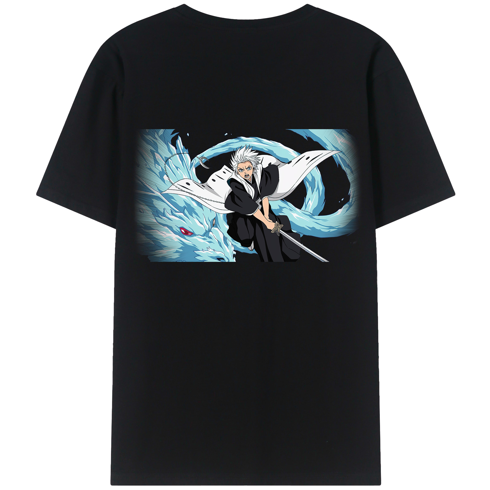 （画像用） ブリーチ 日番谷冬獅郎（ひつがや とうしろう） BLEACH Hitsugaya Toushirou レディース半袖Tシャツ(バックプリント)