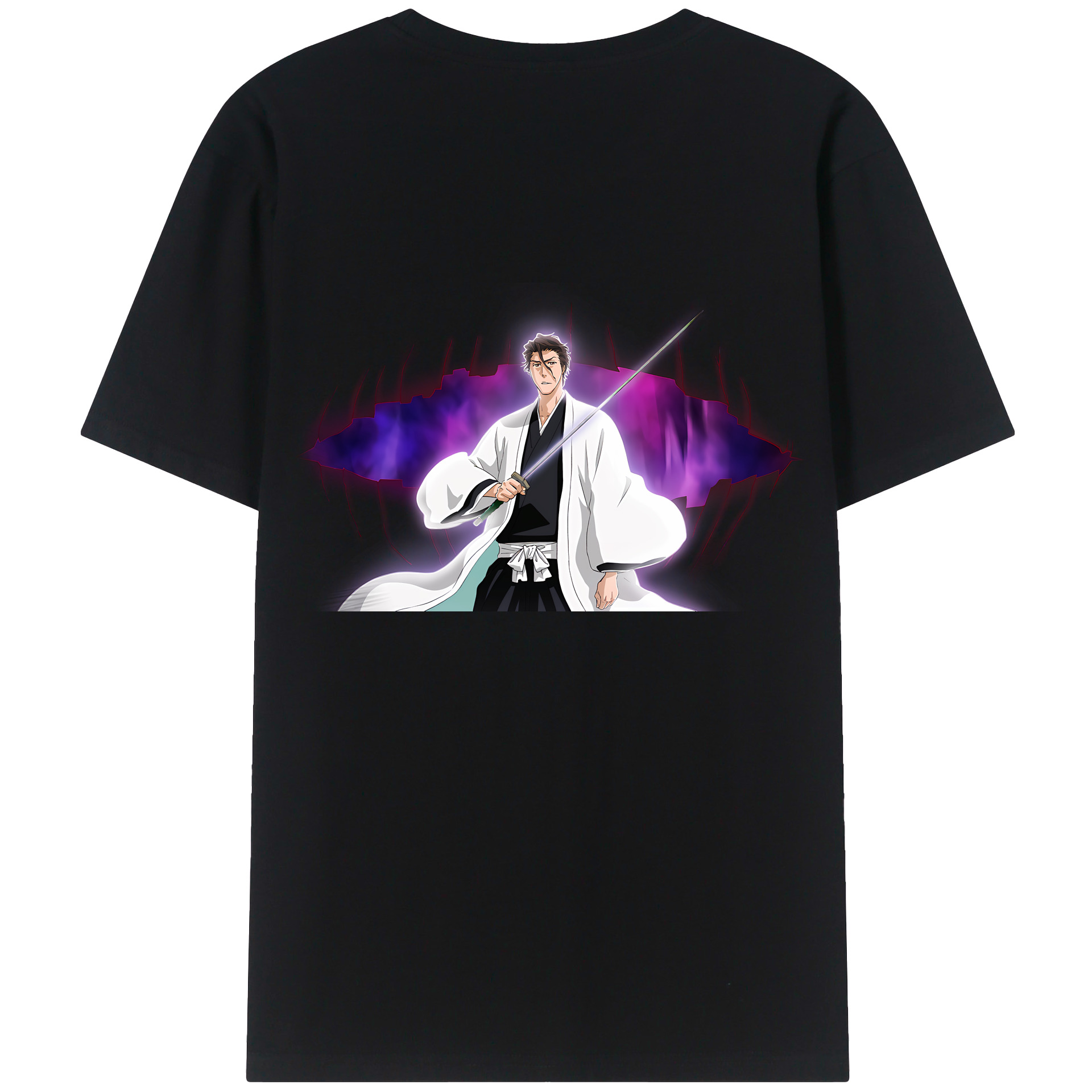 （画像用） ブリーチ 藍染 惣右介（あいぜん そうすけ） BLEACH Aizen Sousuke レディース半袖Tシャツ(バックプリント)