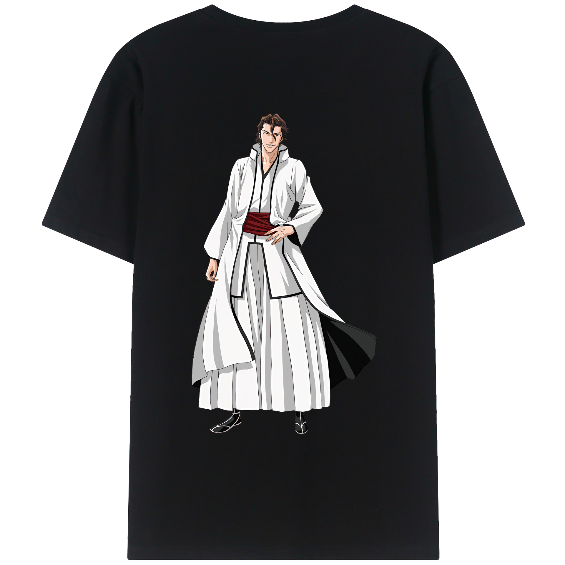 （画像用） ブリーチ 藍染 惣右介（あいぜん そうすけ） BLEACH Aizen Sousuke レディース半袖Tシャツ(バックプリント)
