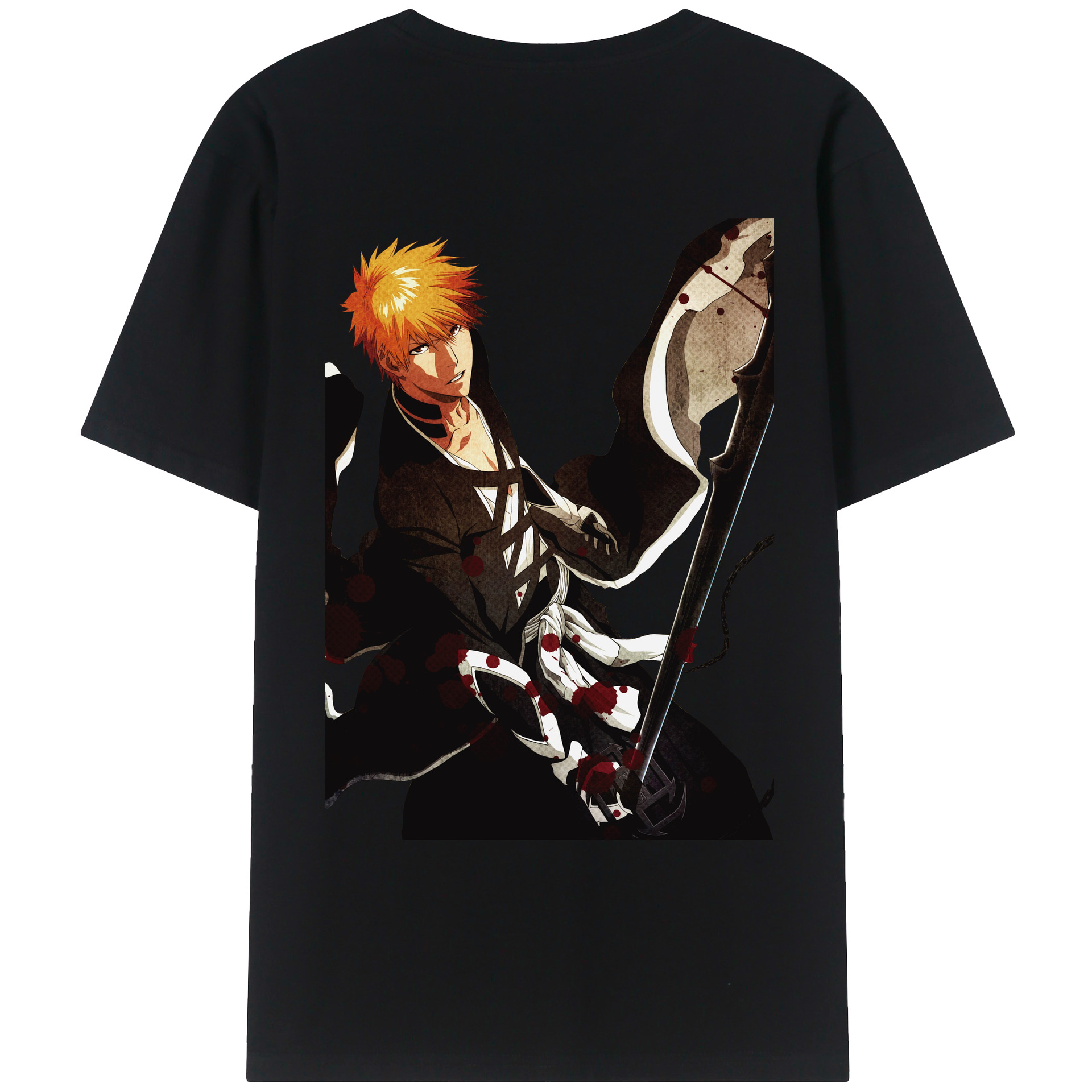 （画像用） ブリーチ 黒崎一護（くろさき いちご）BLEACH Kurosaki Ichigo レディース半袖Tシャツ(バックプリント)