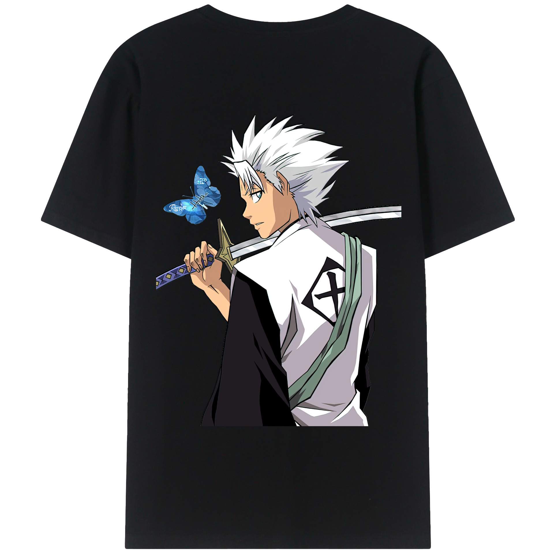 （画像用） ブリーチ 日番谷冬獅郎（ひつがや とうしろう） BLEACH Hitsugaya Toushirou レディース半袖Tシャツ(バックプリント)