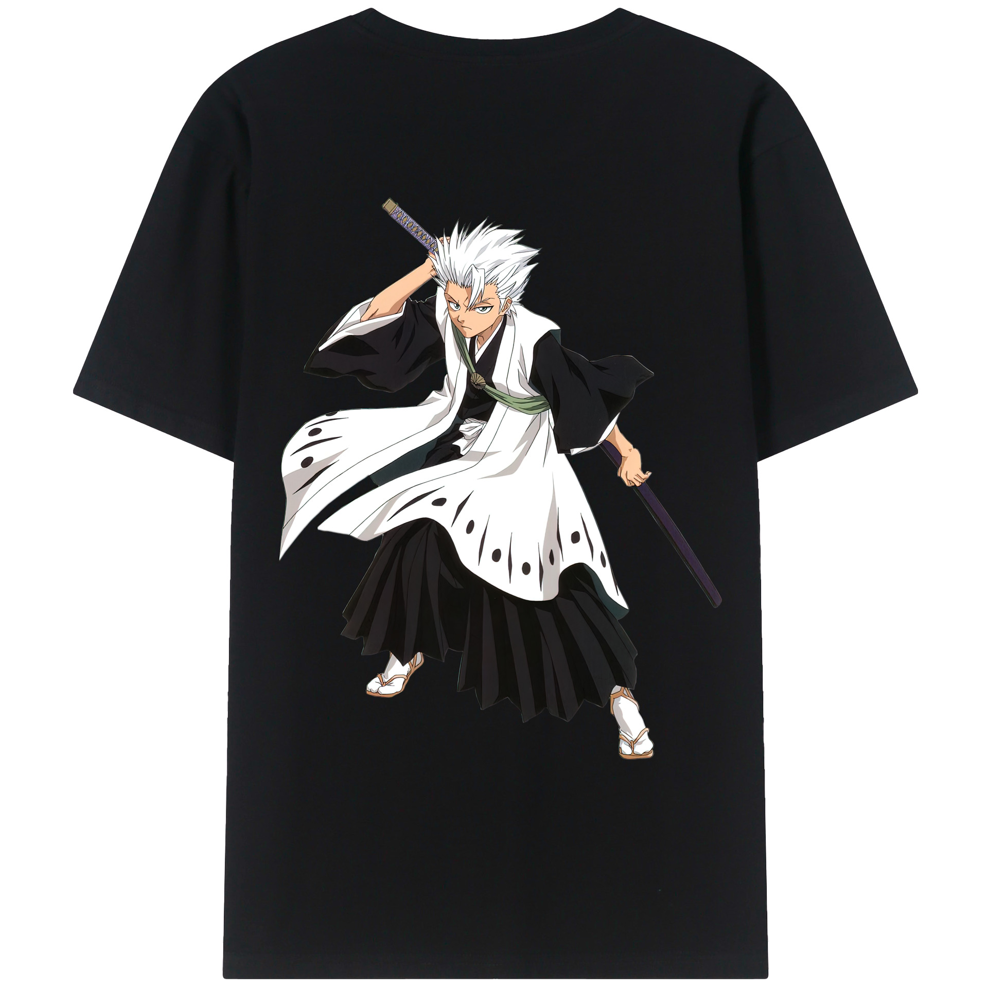 （画像用） ブリーチ 日番谷冬獅郎（ひつがや とうしろう） BLEACH Hitsugaya Toushirou レディース半袖Tシャツ(バックプリント)