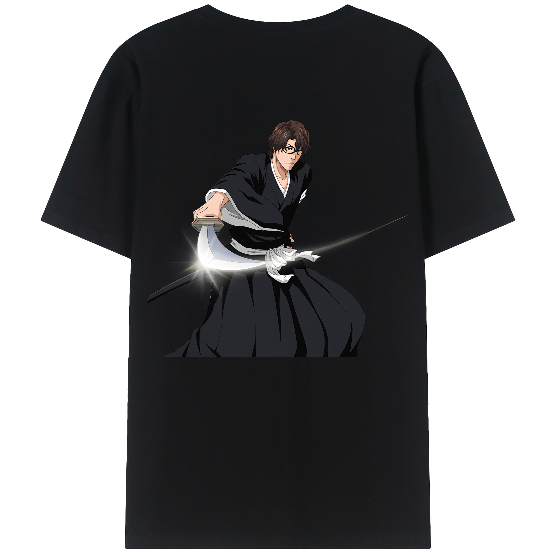 （画像用） ブリーチ 藍染 惣右介（あいぜん そうすけ） BLEACH Aizen Sousuke レディース半袖Tシャツ(バックプリント)