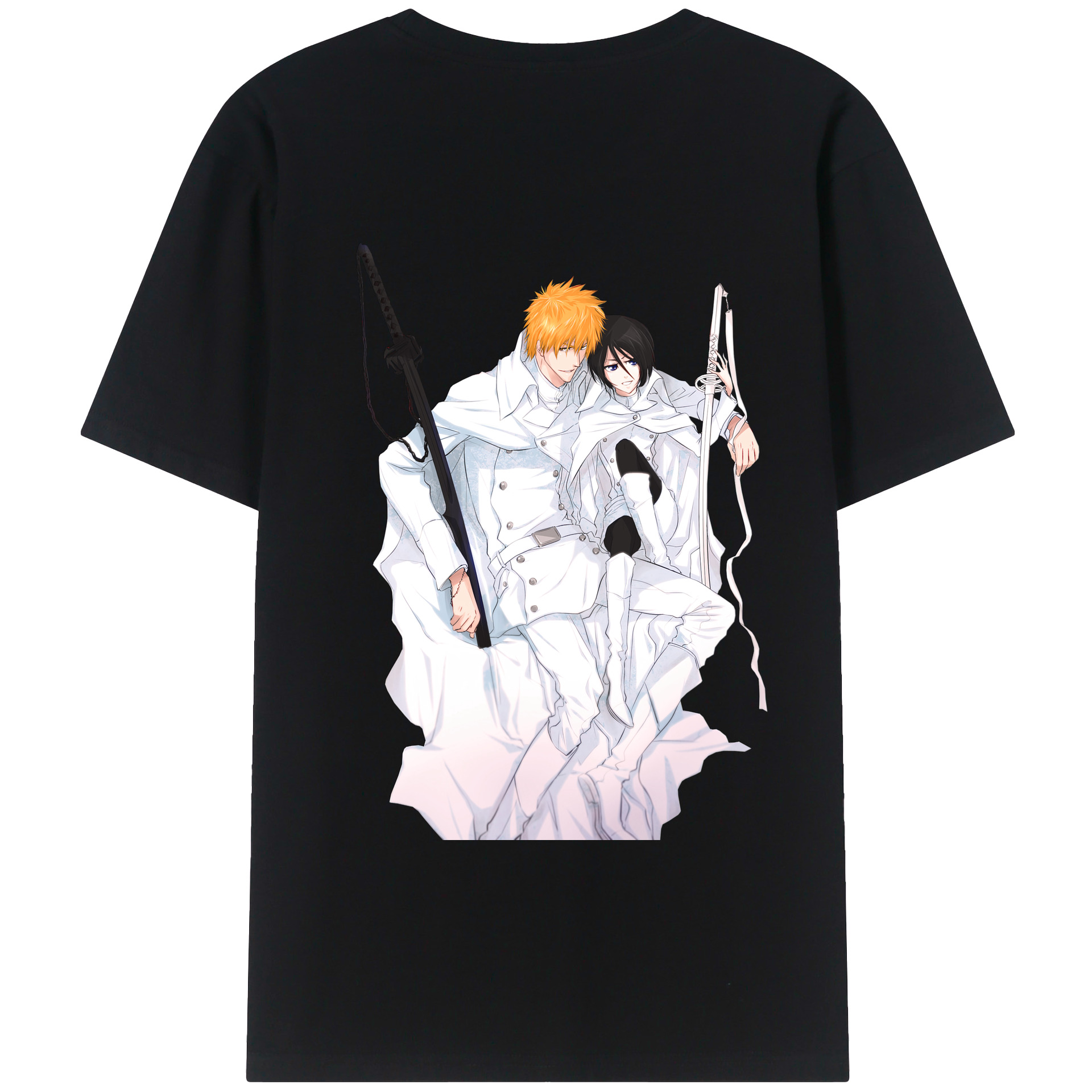 （画像用） ブリーチ 黒崎一護（くろさき いちご）BLEACH Kurosaki Ichigo レディース半袖Tシャツ(バックプリント)